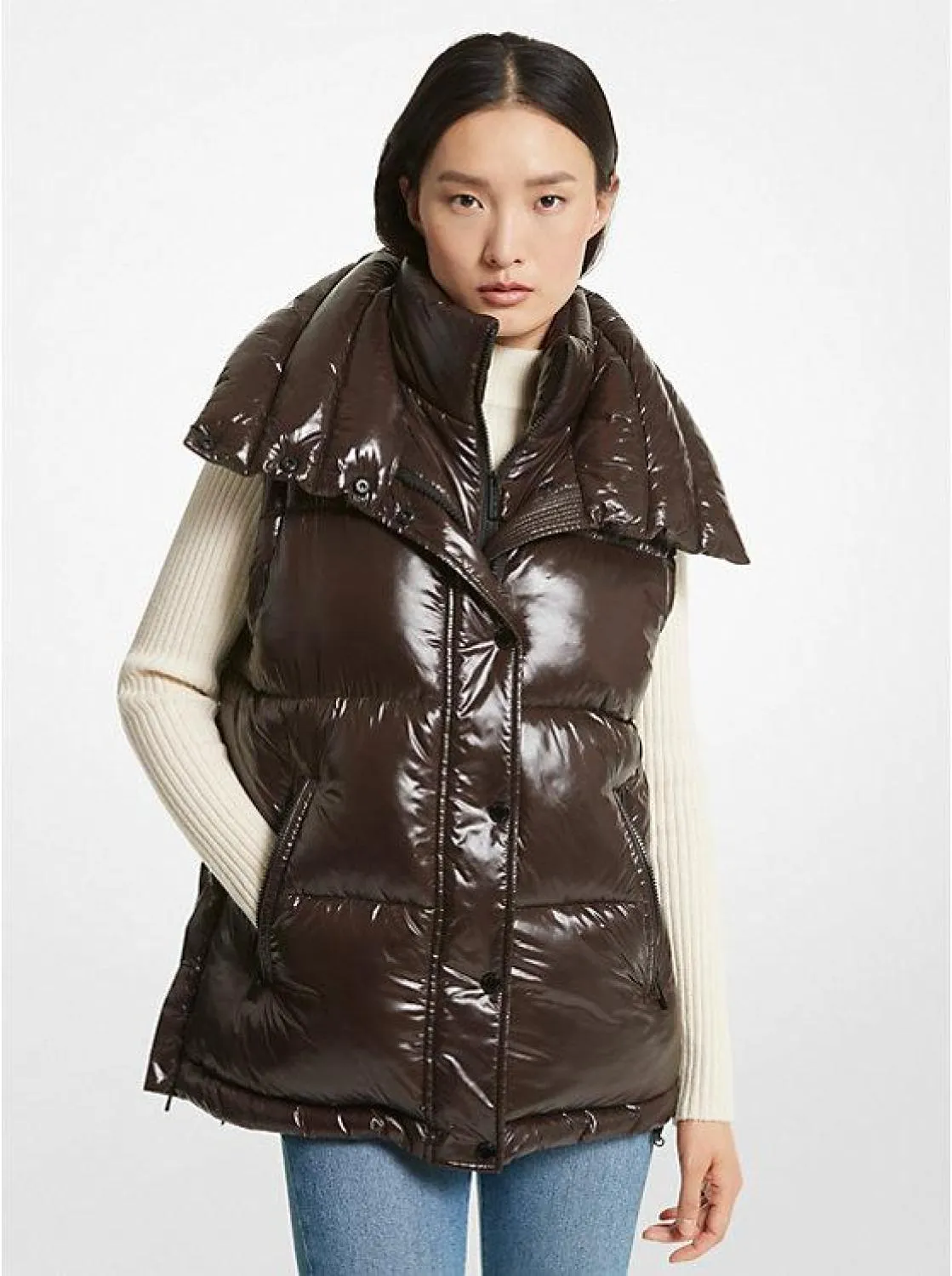 2-in-1 Quilted Nylon  Puffer Jacket