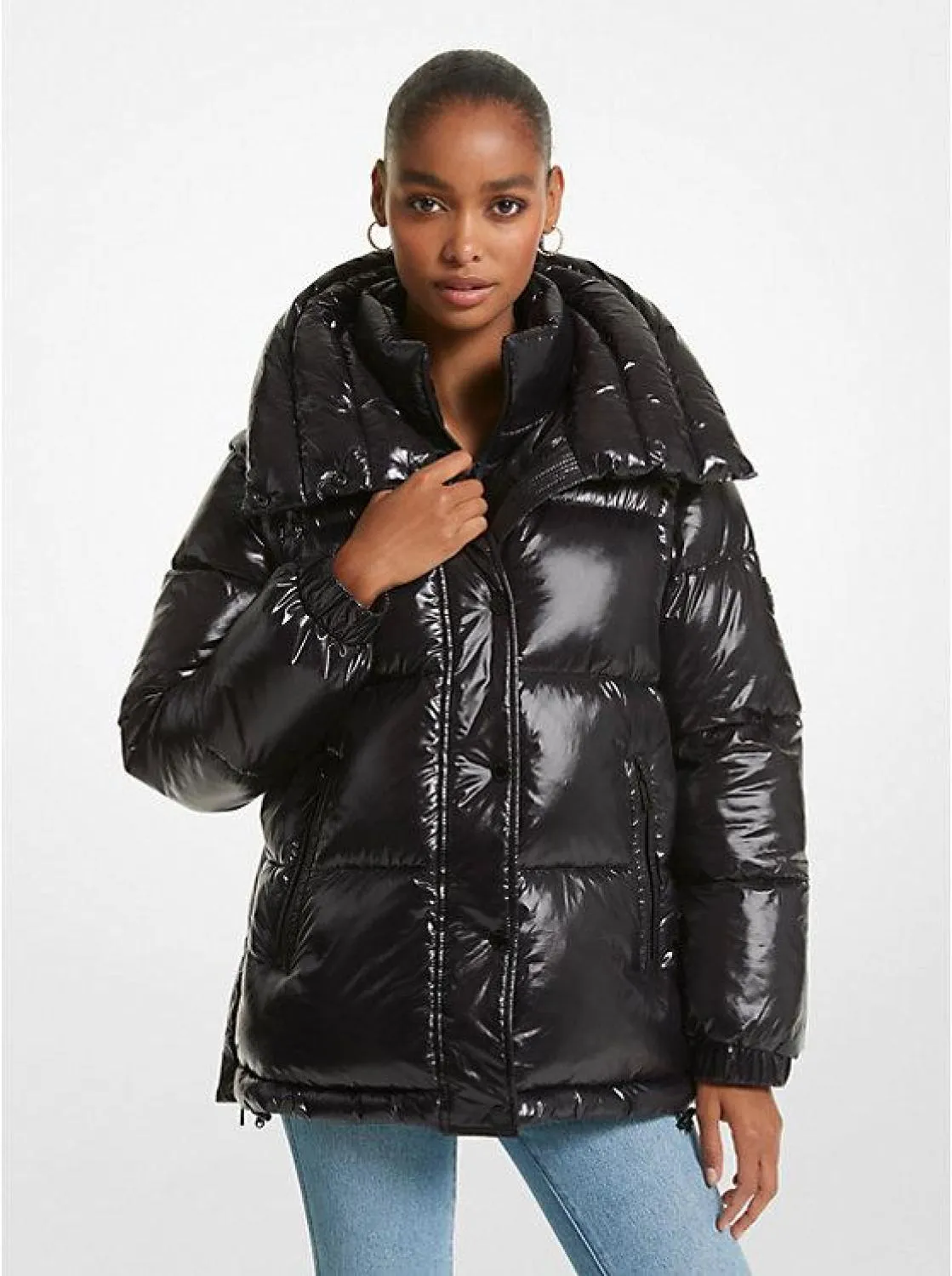 2-in-1 Quilted Nylon  Puffer Jacket