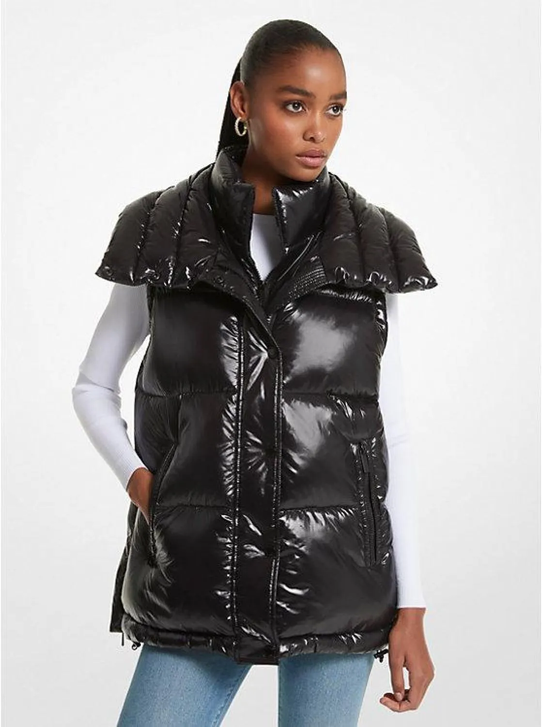 2-in-1 Quilted Nylon  Puffer Jacket