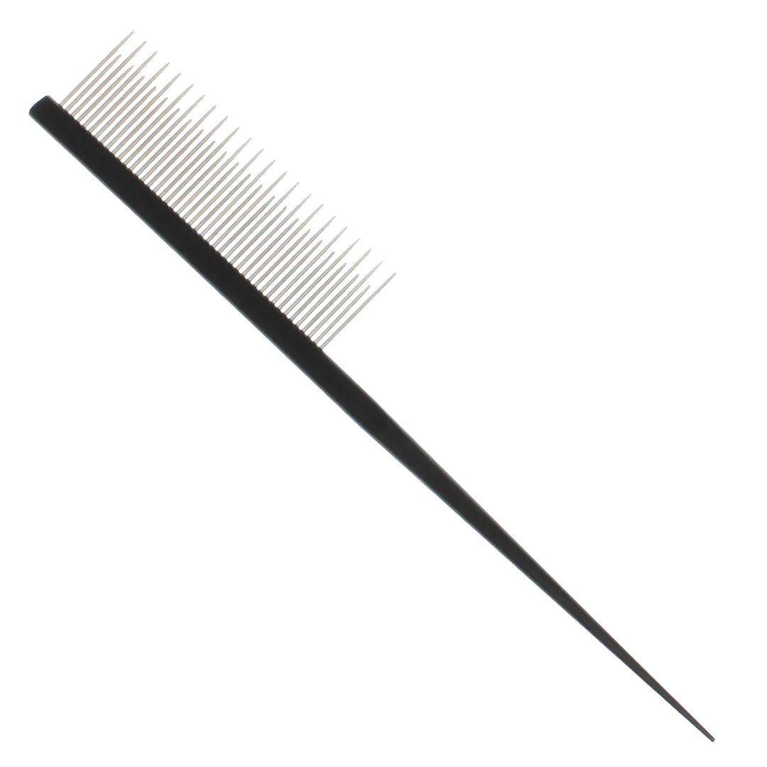 7" Black Rat Tail Dematting Comb by PetStore.Direct