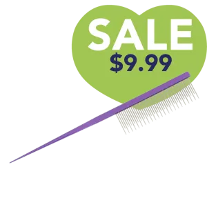 7" Purple Rat Tail Dematting Comb by PetStore.Direct