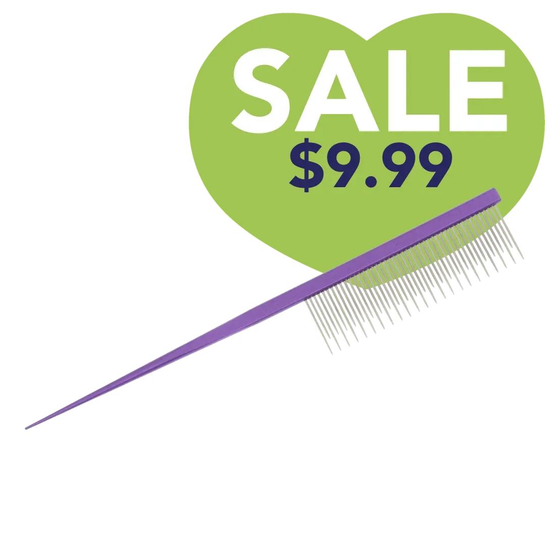 7" Purple Rat Tail Dematting Comb by PetStore.Direct