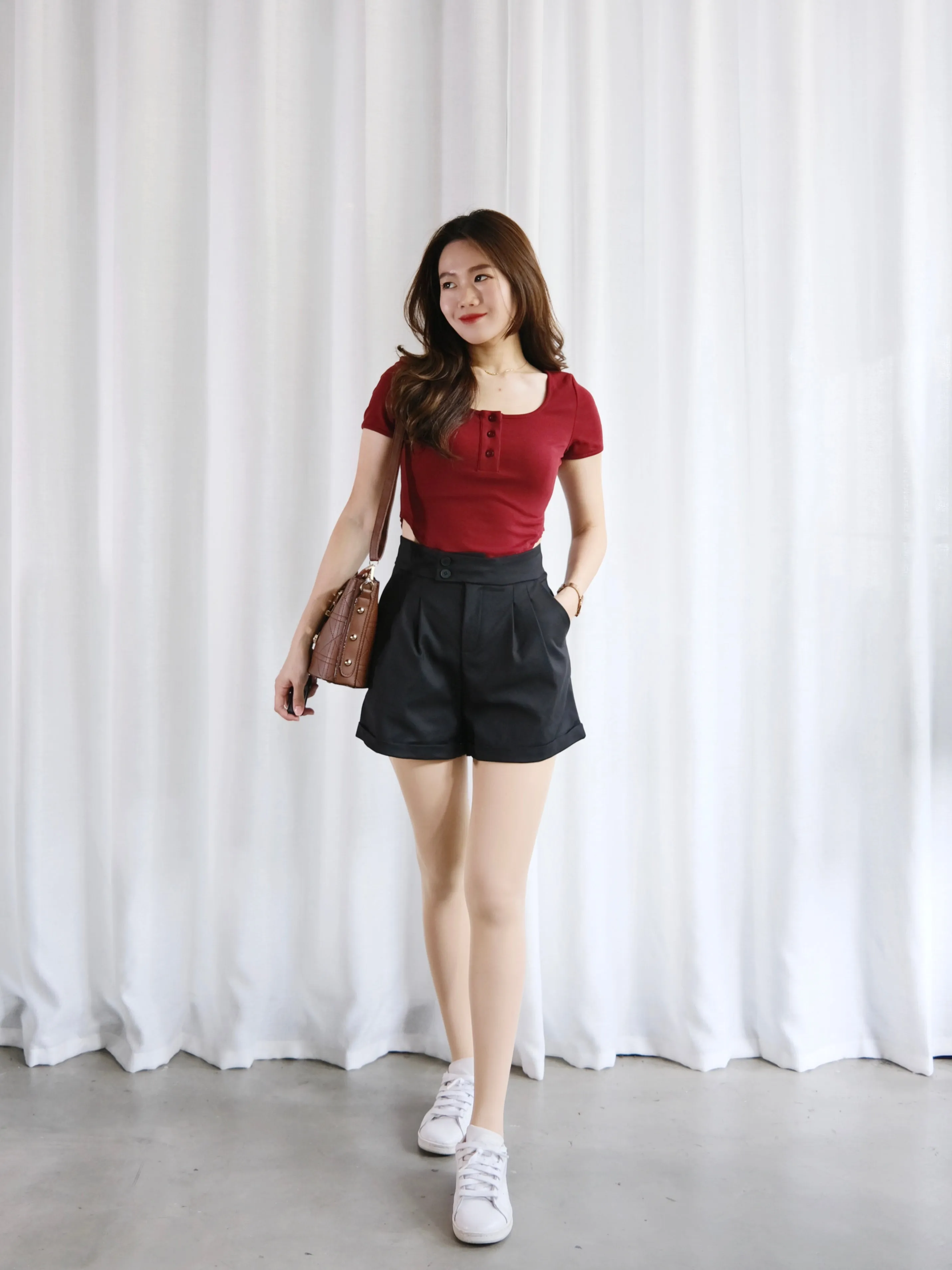 ACEWIN A-Line Front Pleated High Waist Shorts (Size S-XL) 501767