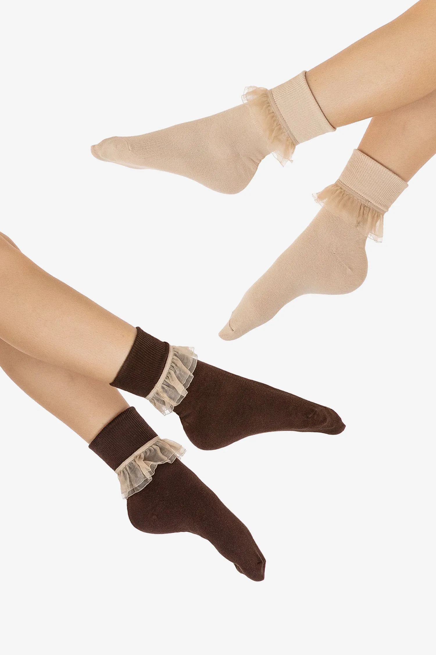 AKLSOCK-L2 - 2-Pack Girly Lace Ankle Sock