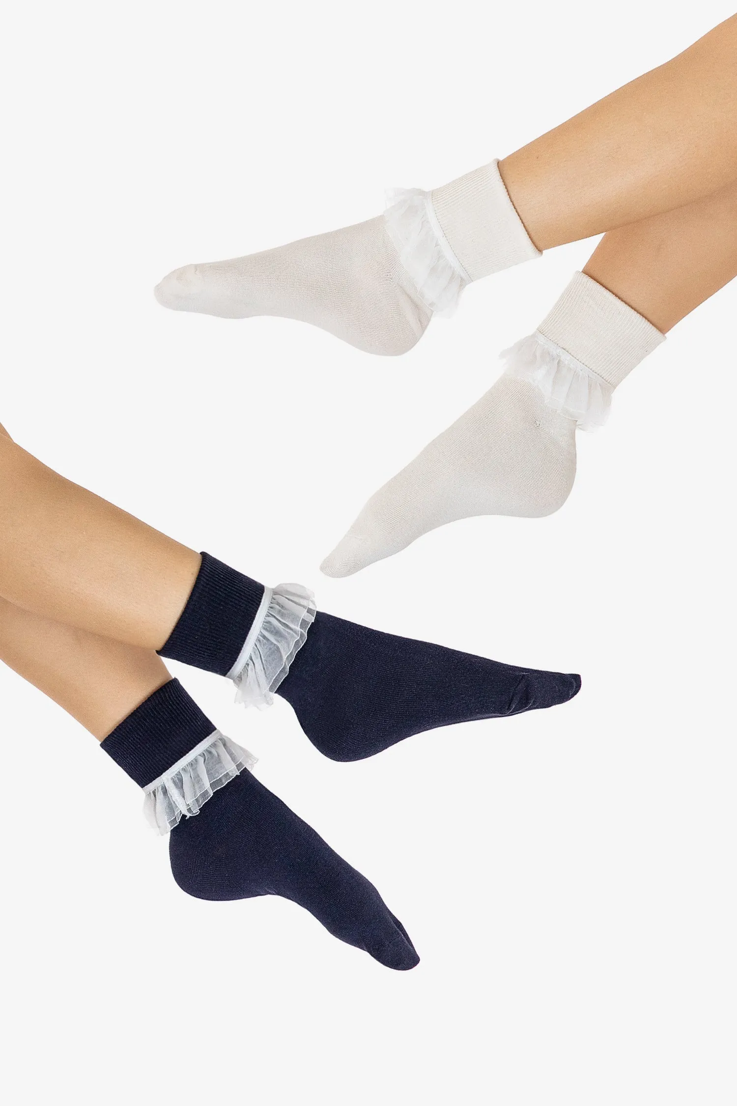 AKLSOCK-L2 - 2-Pack Girly Lace Ankle Sock