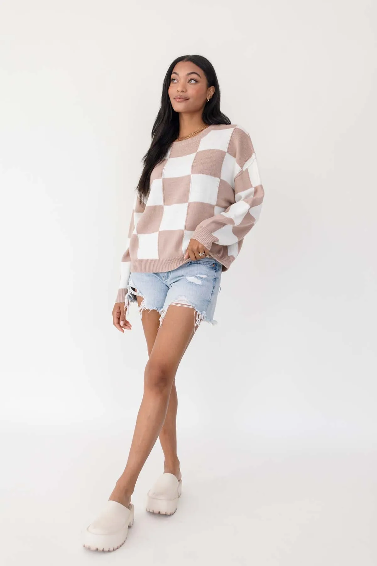 Alex Checkered Lightweight Sweater