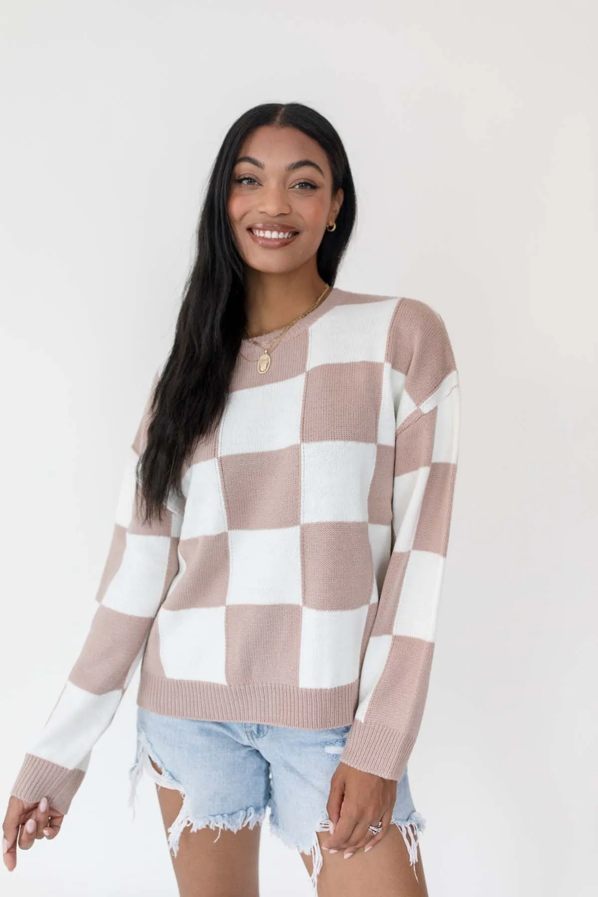 Alex Checkered Lightweight Sweater