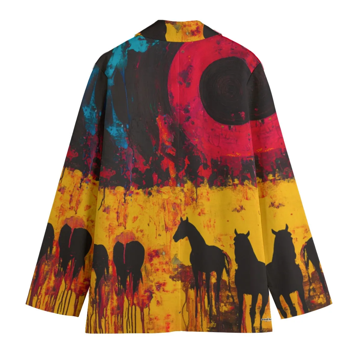 All-Over Print Women's Leisure Blazer | 245GSM Cotton, horse print