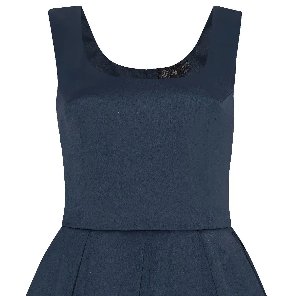 Amanda Scoop Neck Swing Dress - Navy Blue