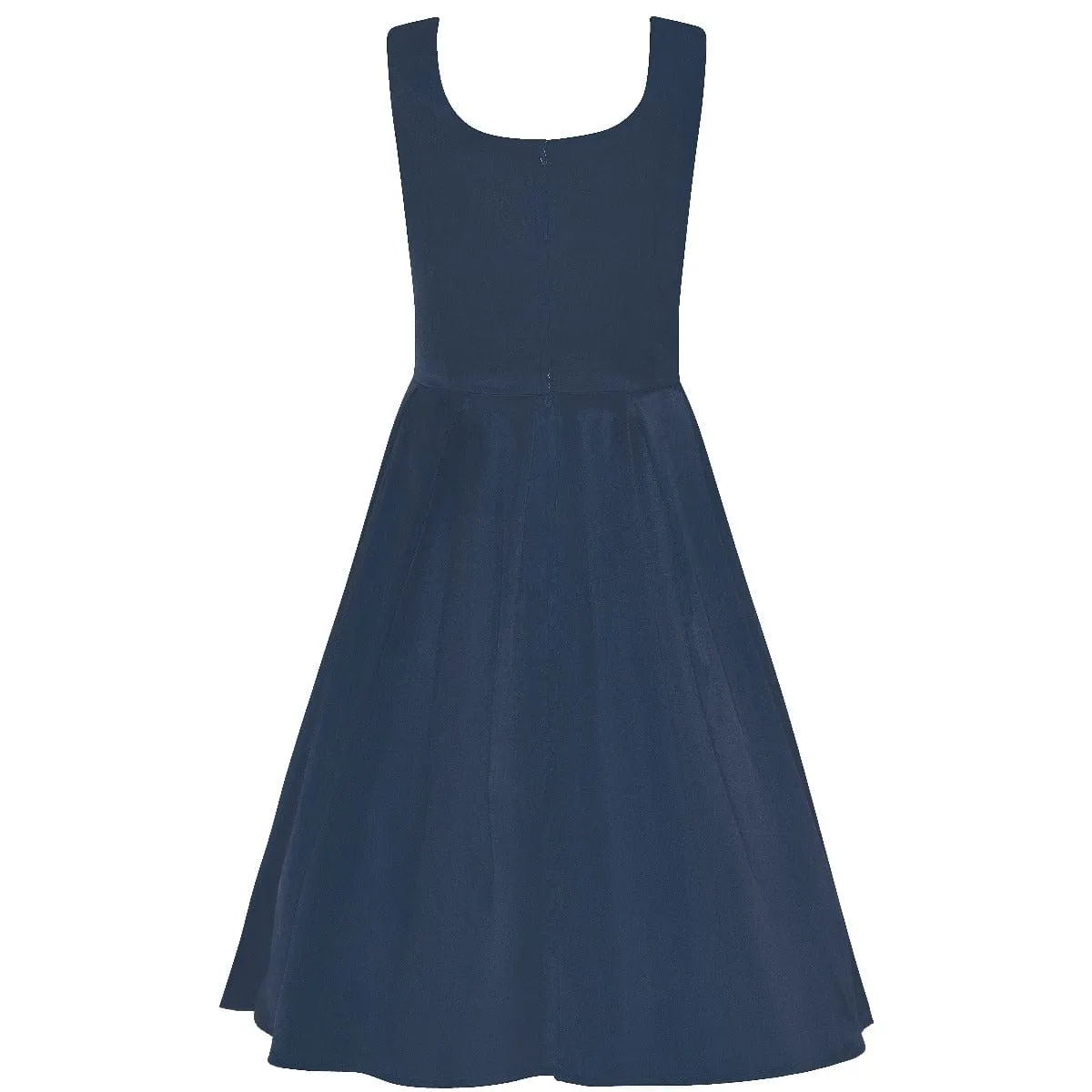 Amanda Scoop Neck Swing Dress - Navy Blue