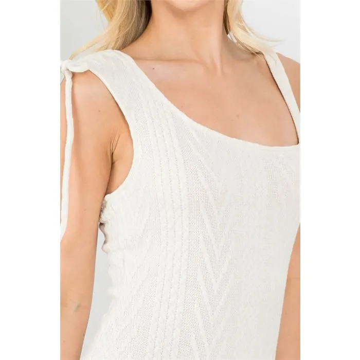 Asymmetrical Cable Knit Bodysuit