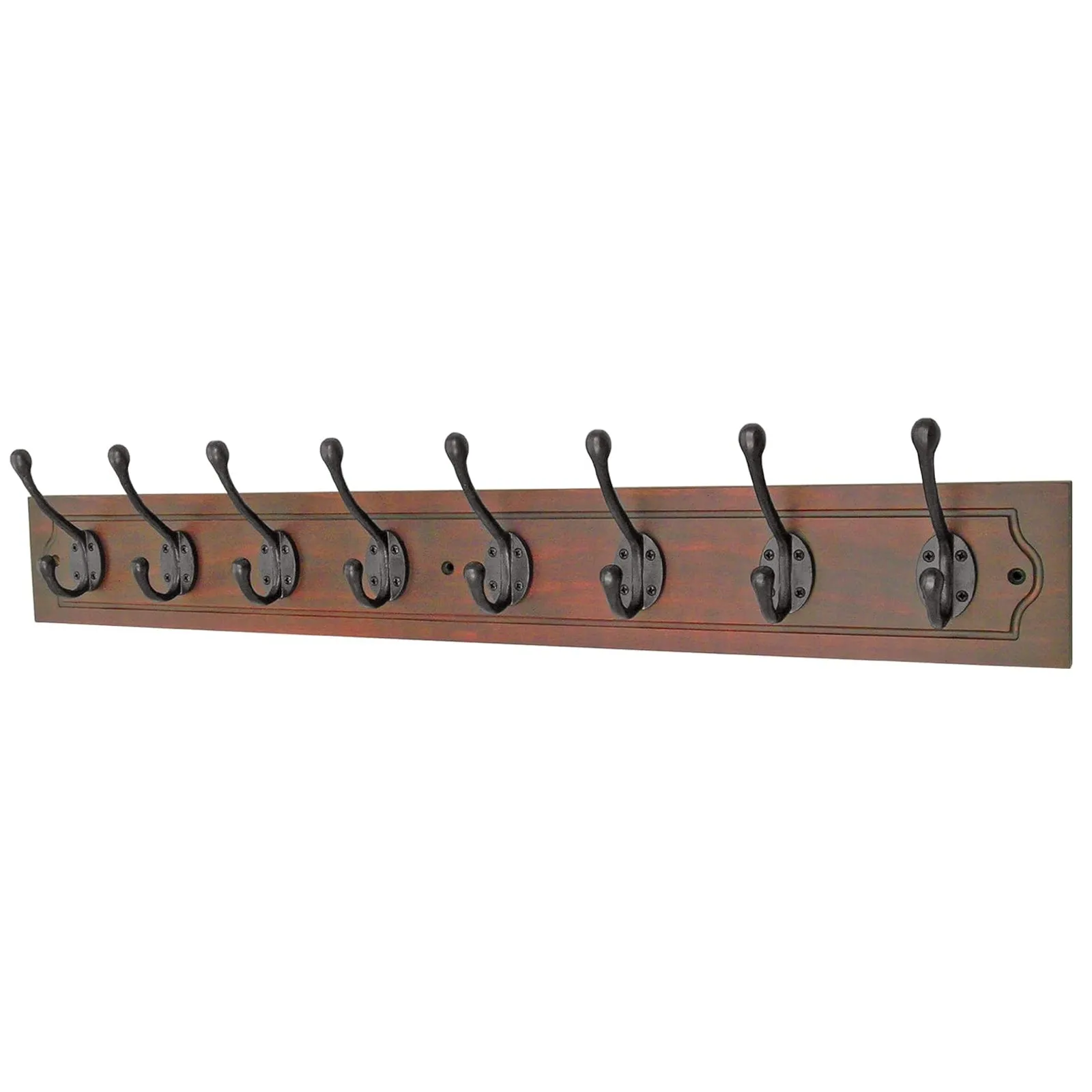 Black Vintage 8-Hook Wall-Mounted Coat Rack