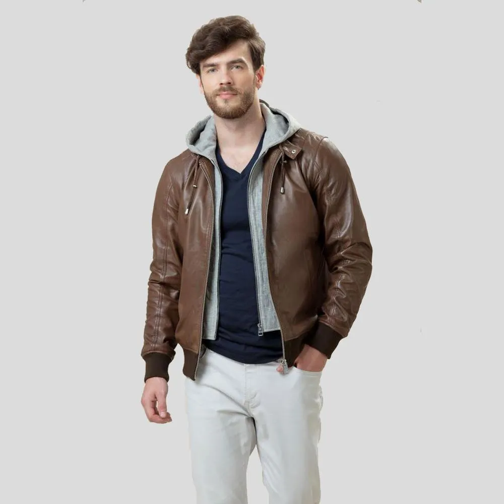 Bruce Brown Bomber Leather Jacket for Men