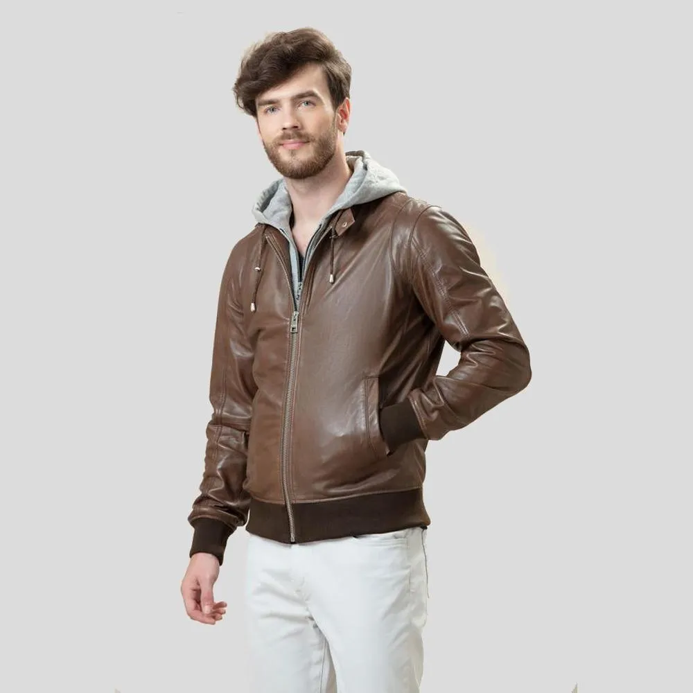 Bruce Brown Bomber Leather Jacket for Men