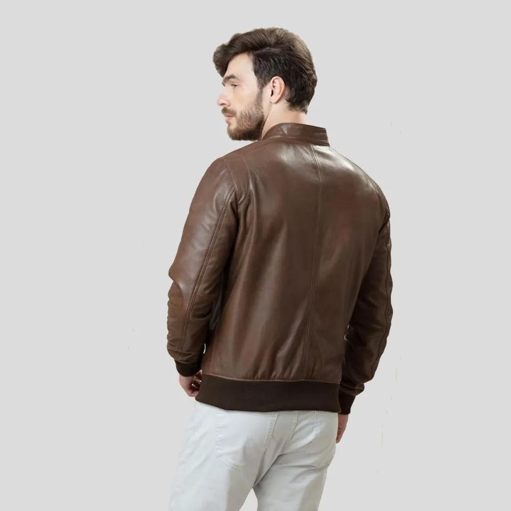 Bruce Brown Bomber Leather Jacket for Men