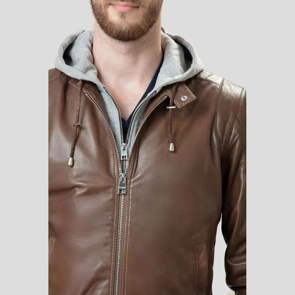 Bruce Brown Bomber Leather Jacket for Men