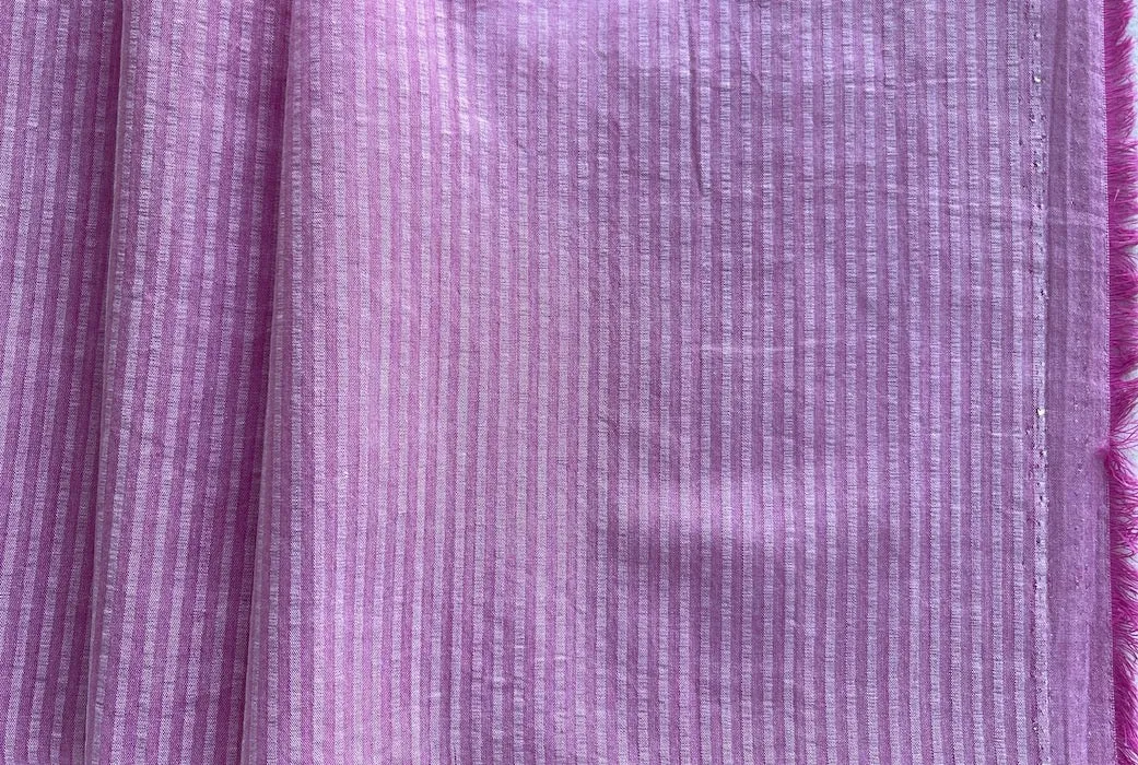 Canclini Raspberry Sherbet Cotton Seersucker Shirting (Made in Italy)