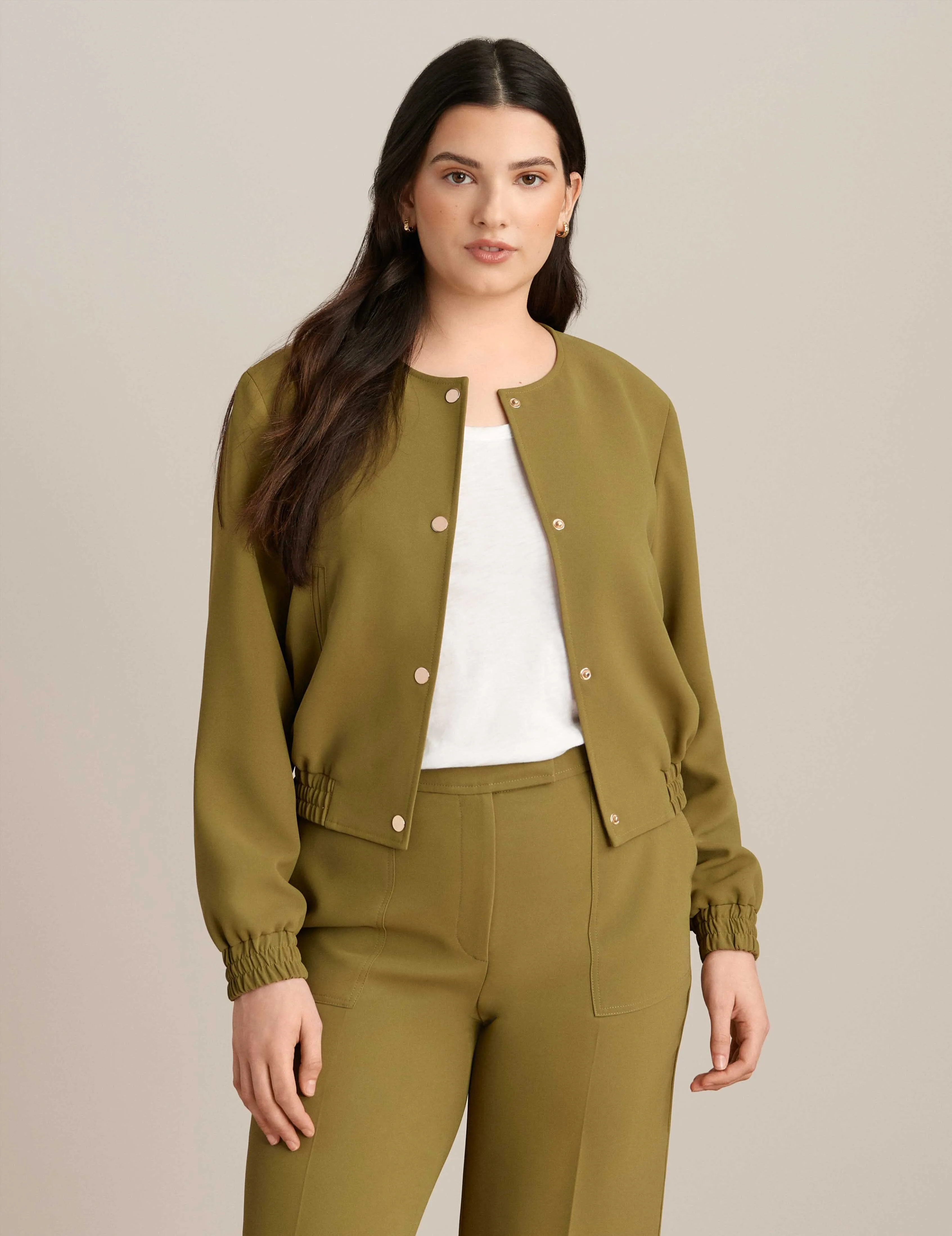 Collarless Bomber Jacket - Sale