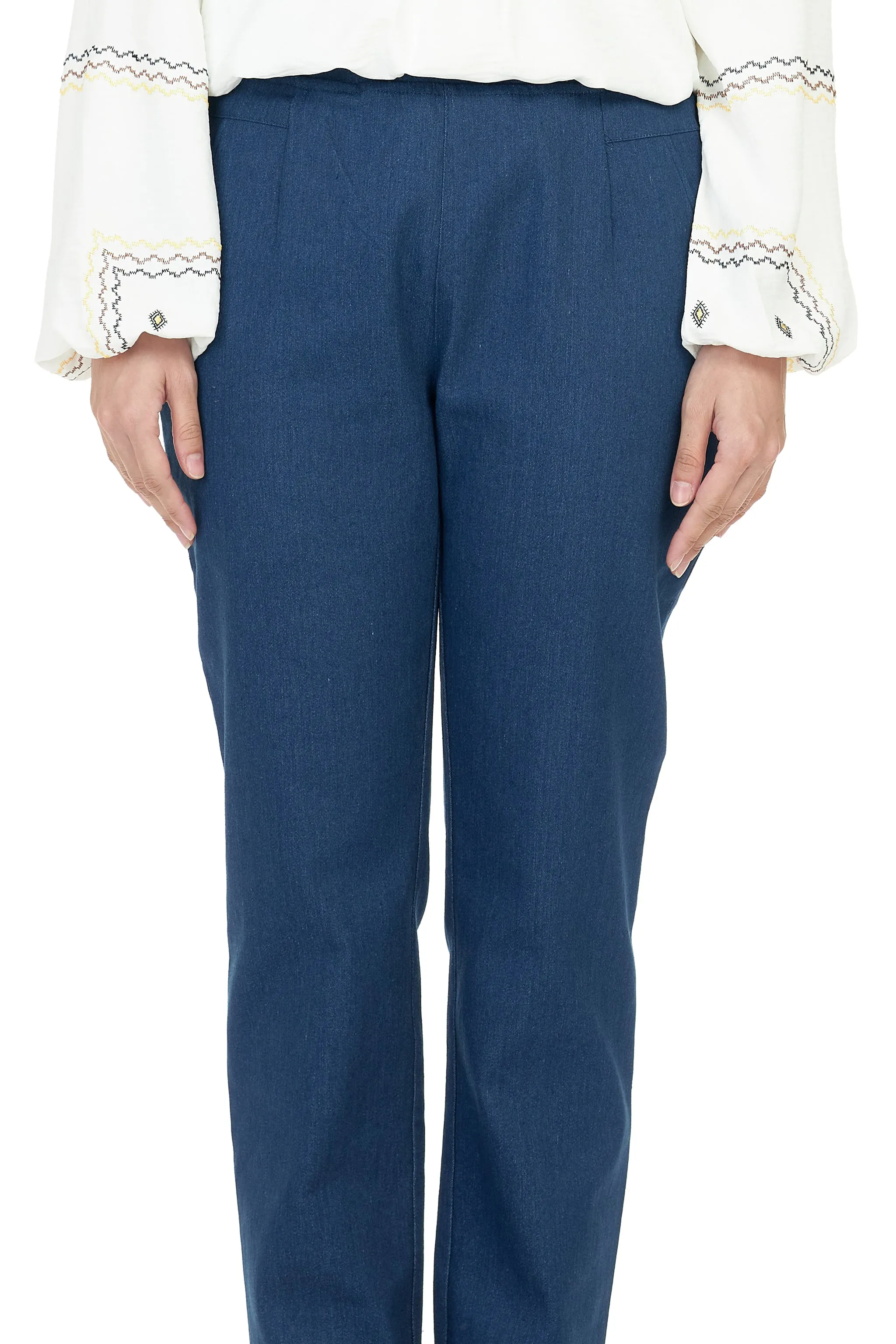 Cotton Denim Pant without Zipper