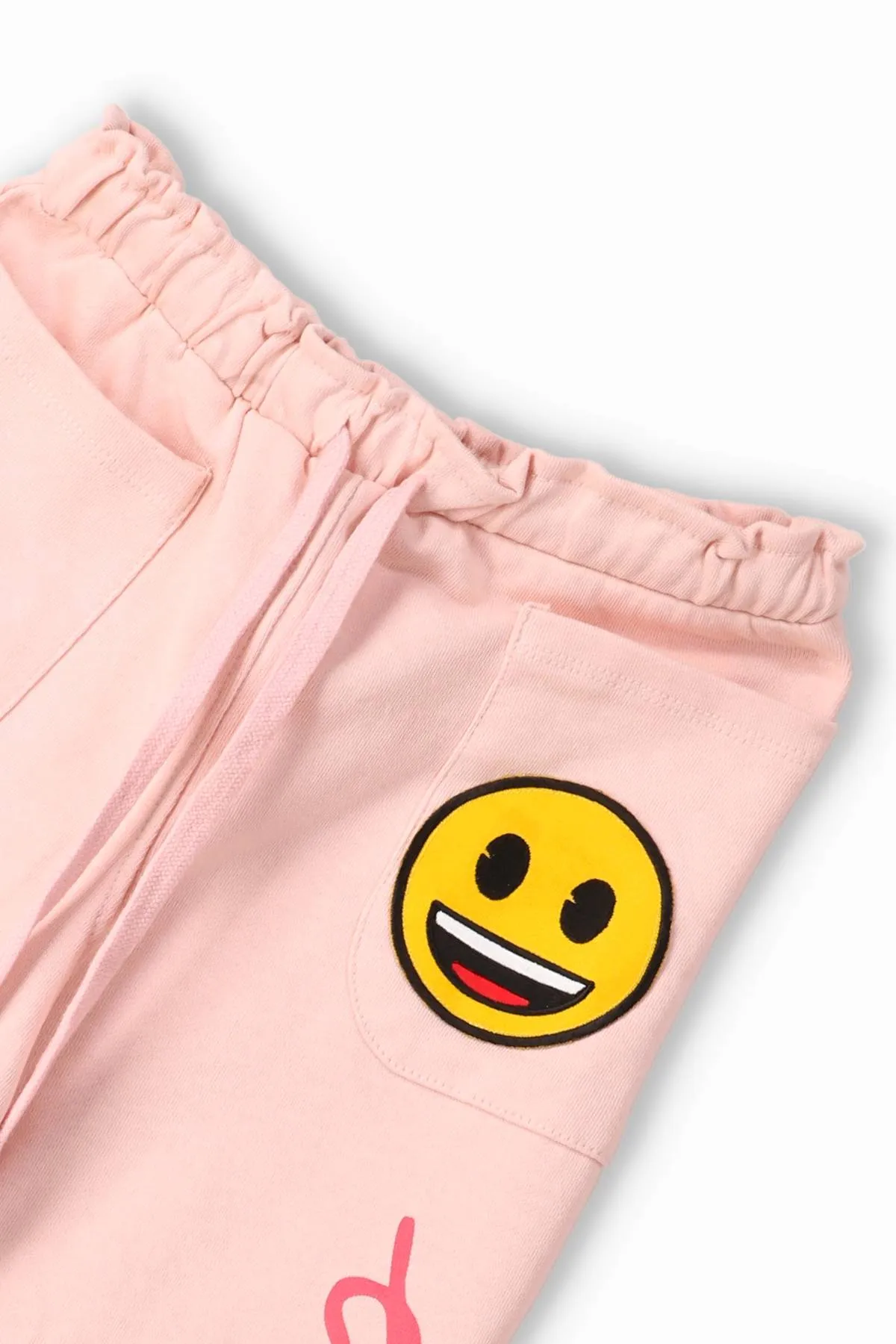 Emoji Jogger Pant For Girl - Pink