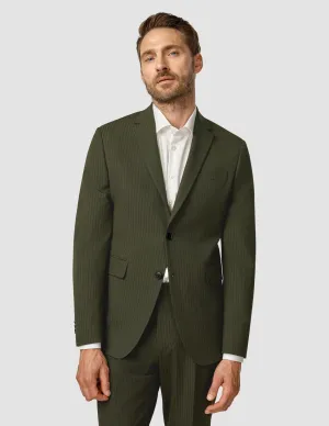 Essential Blazer Regular Moss Green Pinstripe