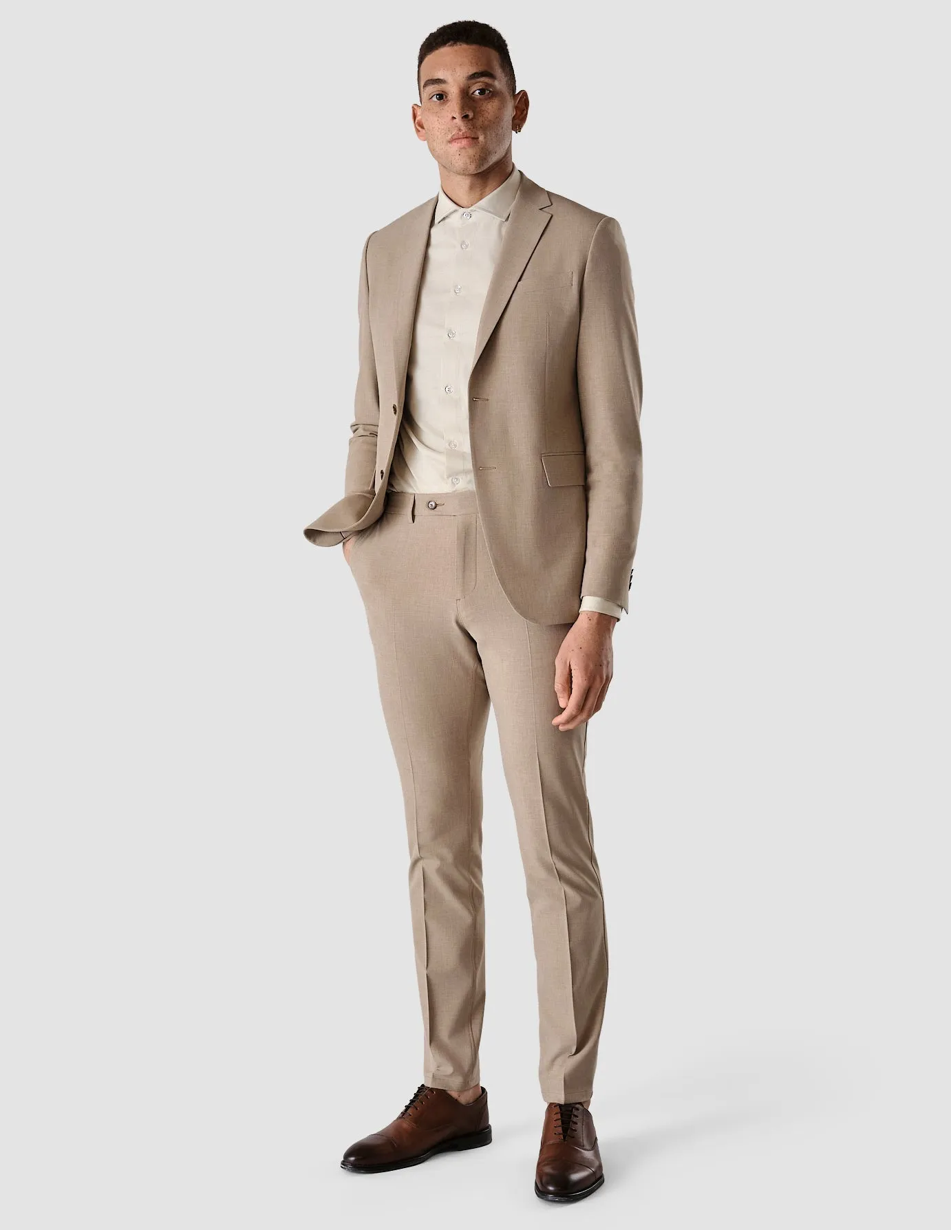 Essential Blazer Slim Sand Grain