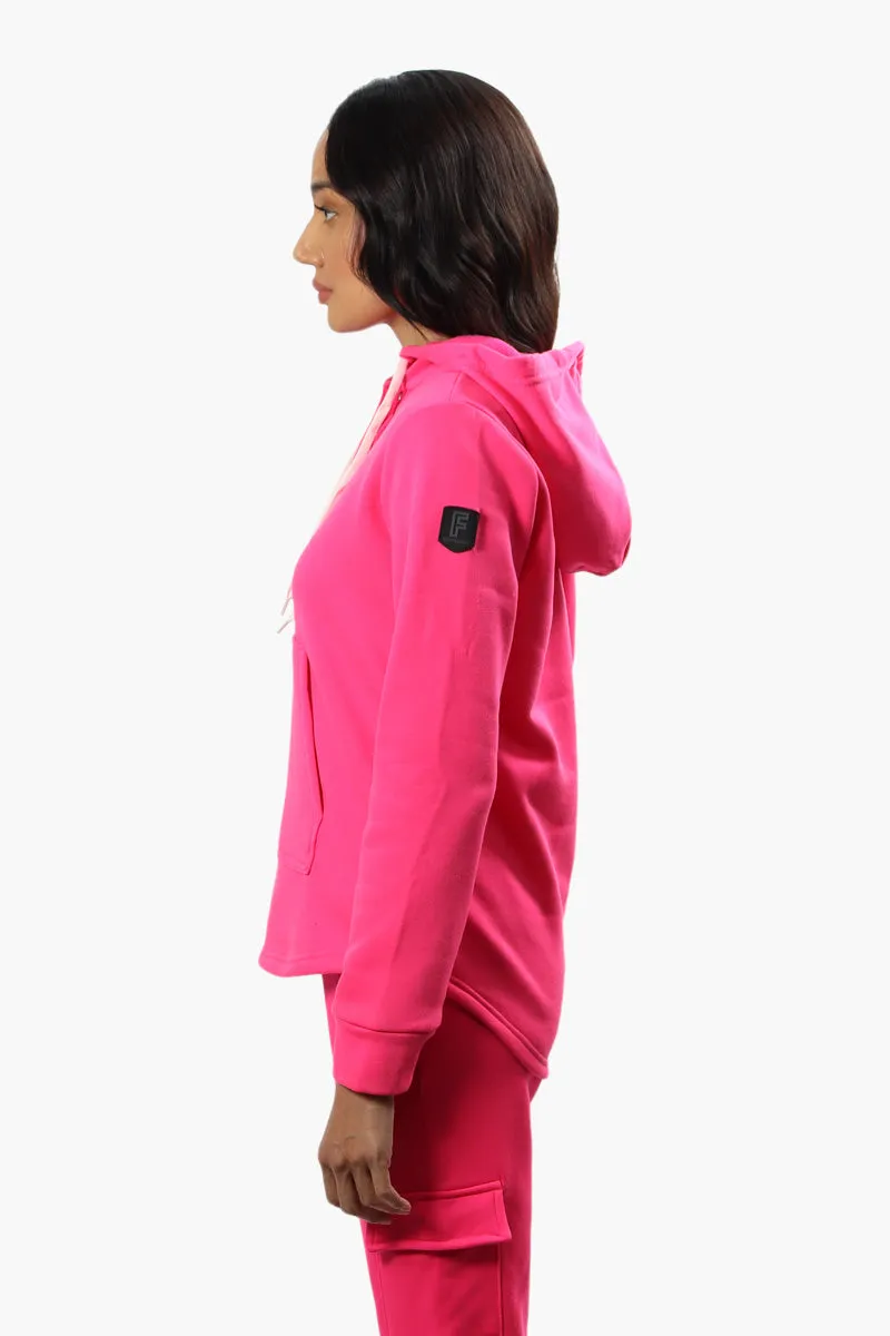 Fahrenheit Fleece Henley Hoodie - Pink