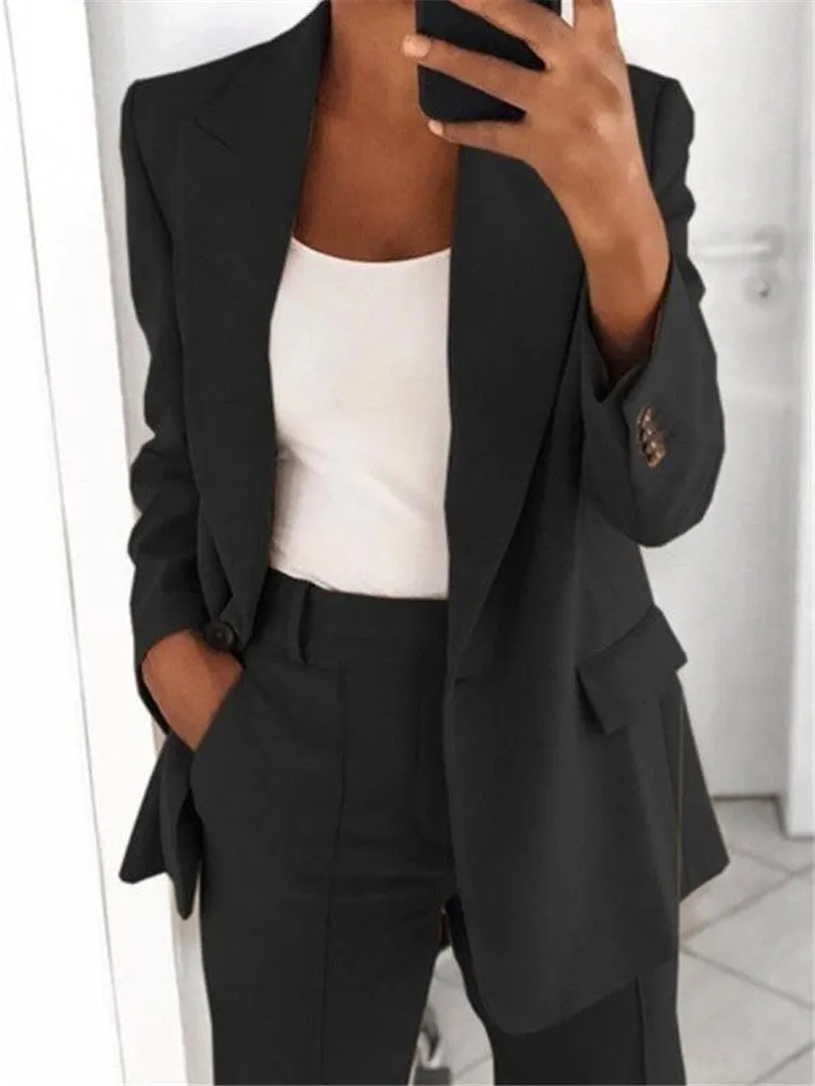 Fashion Lapel Cardigan Lady Wholesale Blazers Coat