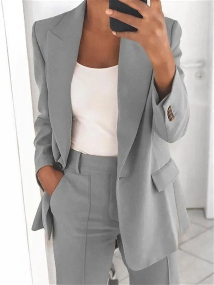 Fashion Lapel Cardigan Lady Wholesale Blazers Coat