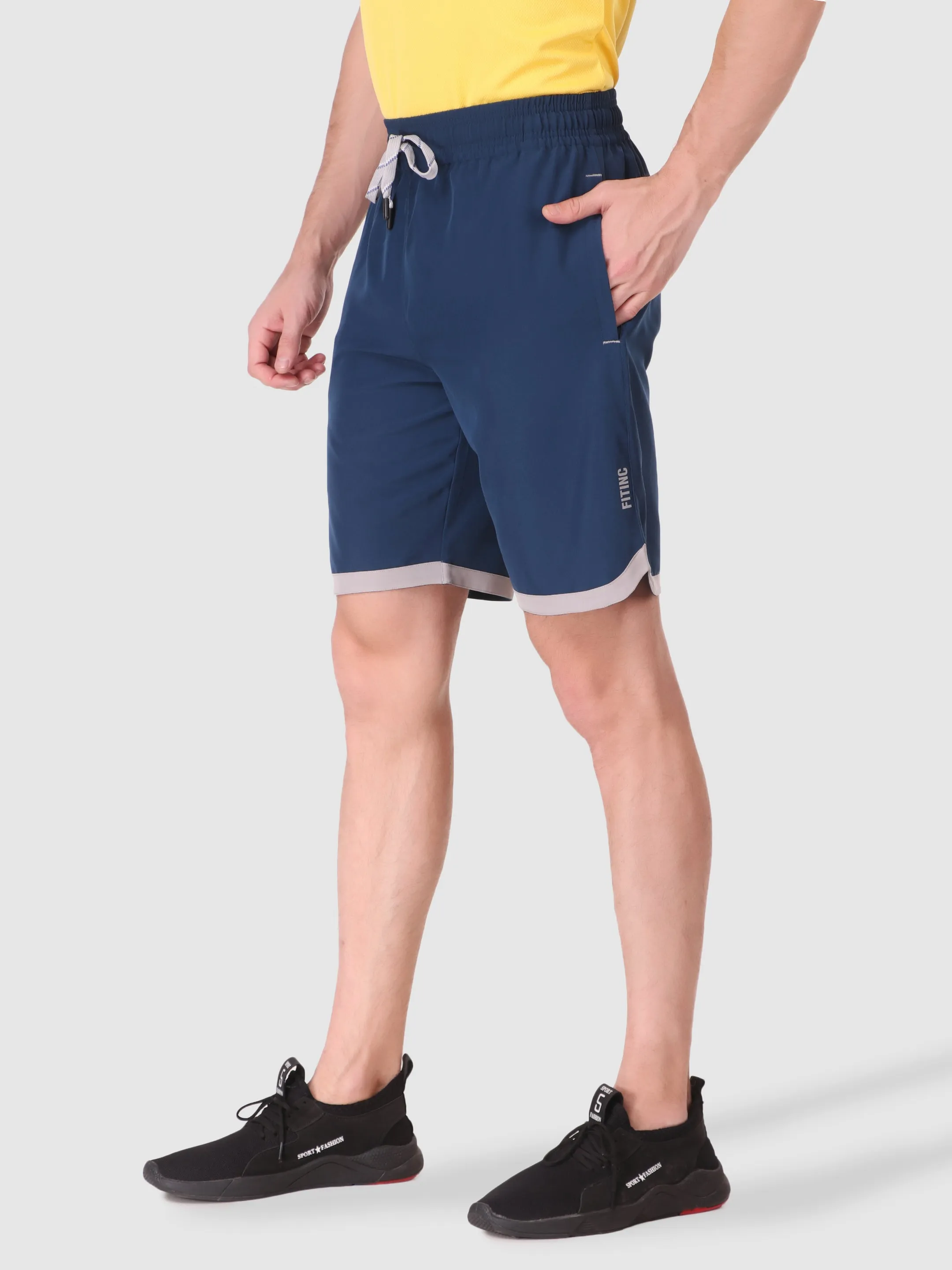 Fitinc N.S Lycra Airforce Shorts for Men with Zipper Pockets