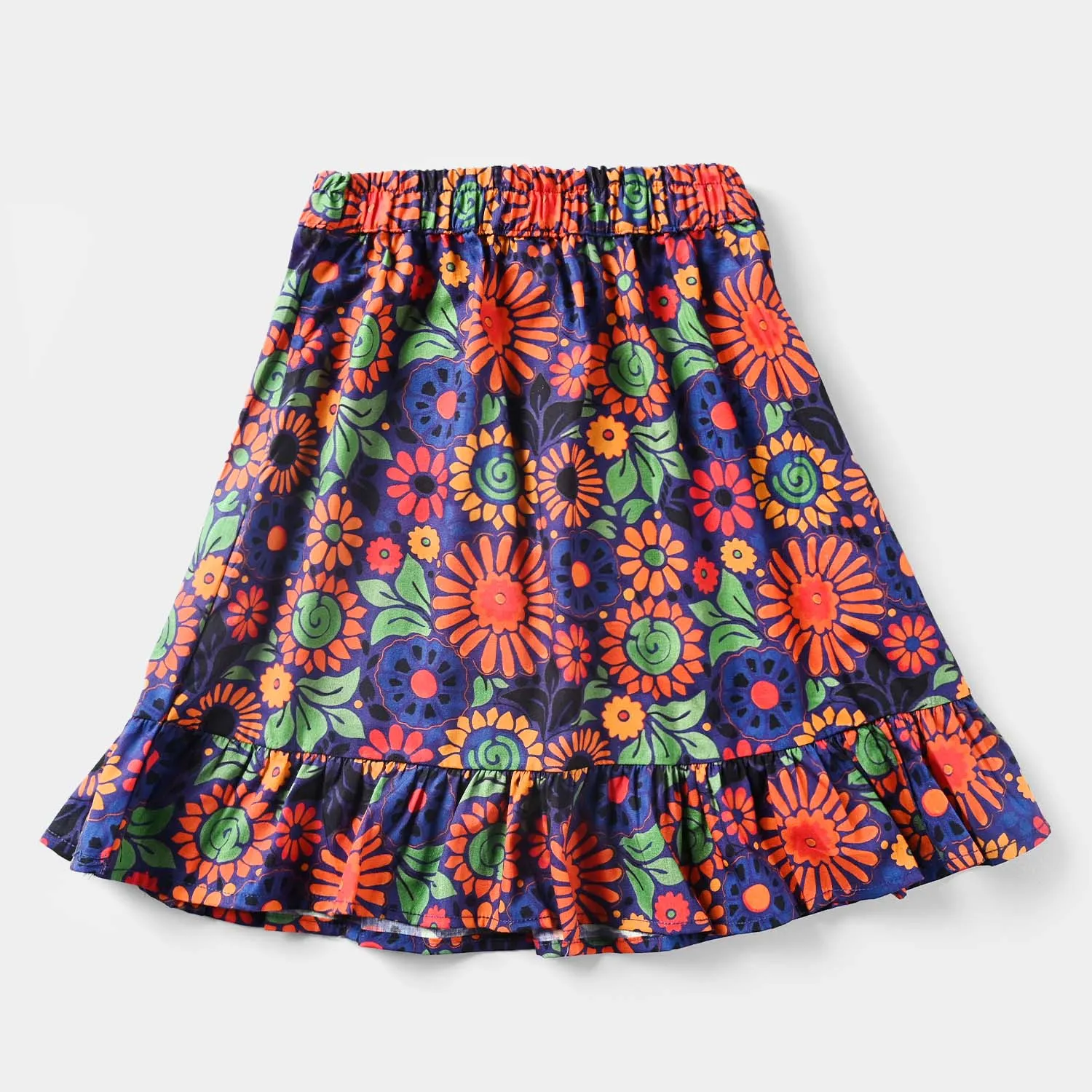 Girls Cotton Poplin Short Skirt Groovy-Multi