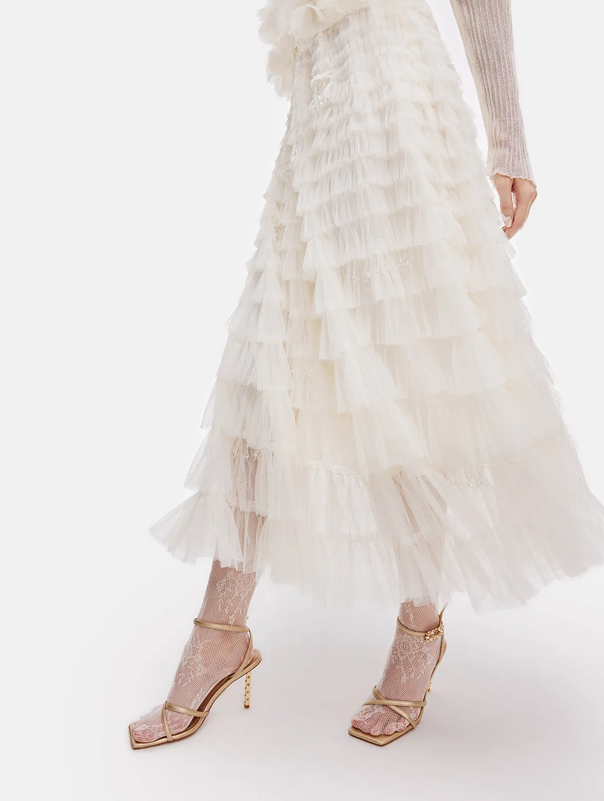 Gorgeous Garden Tulle Semi-Sheer Skirt