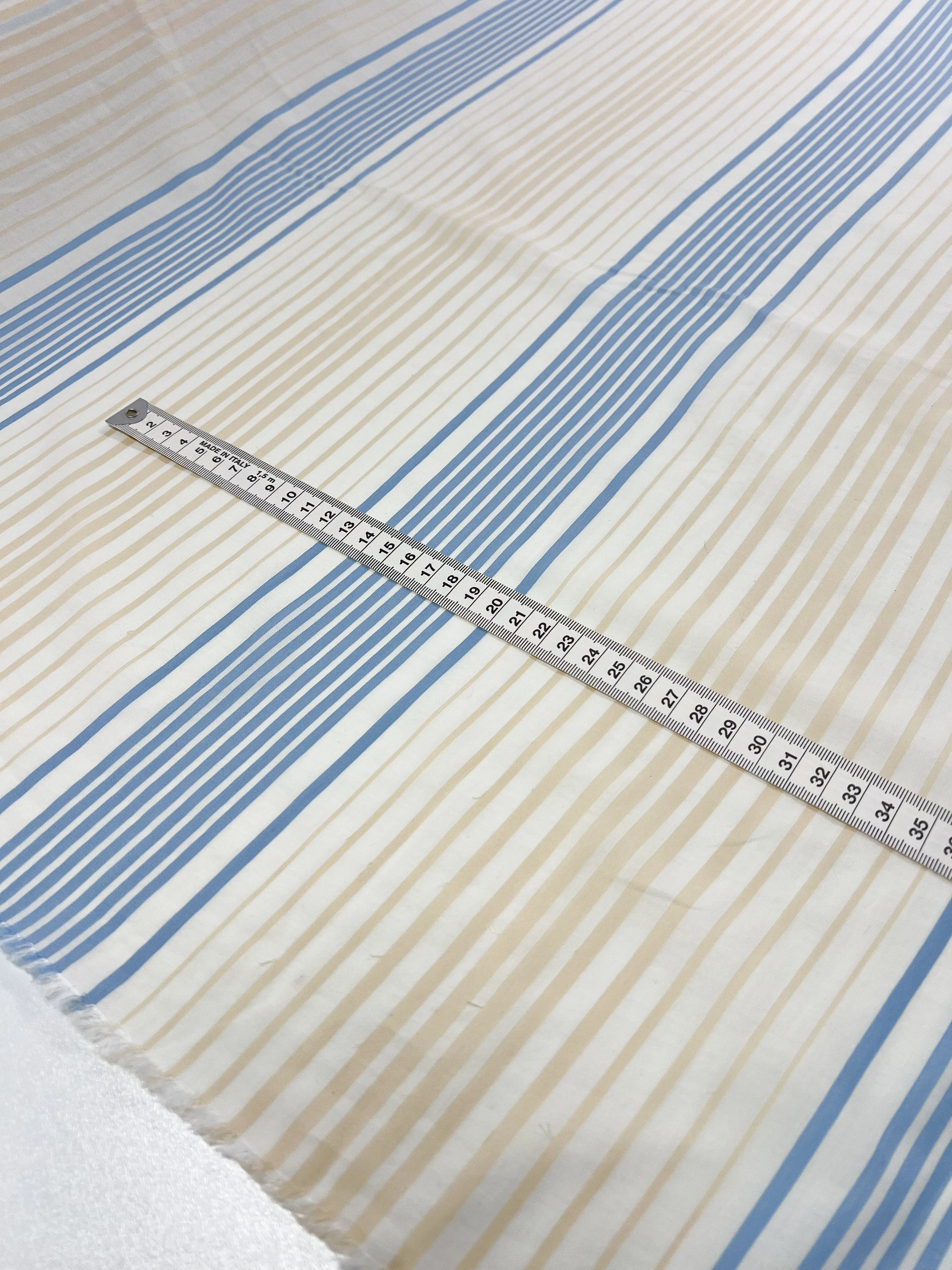 GOTS Cotton - Buttercream Stripe - 160cm