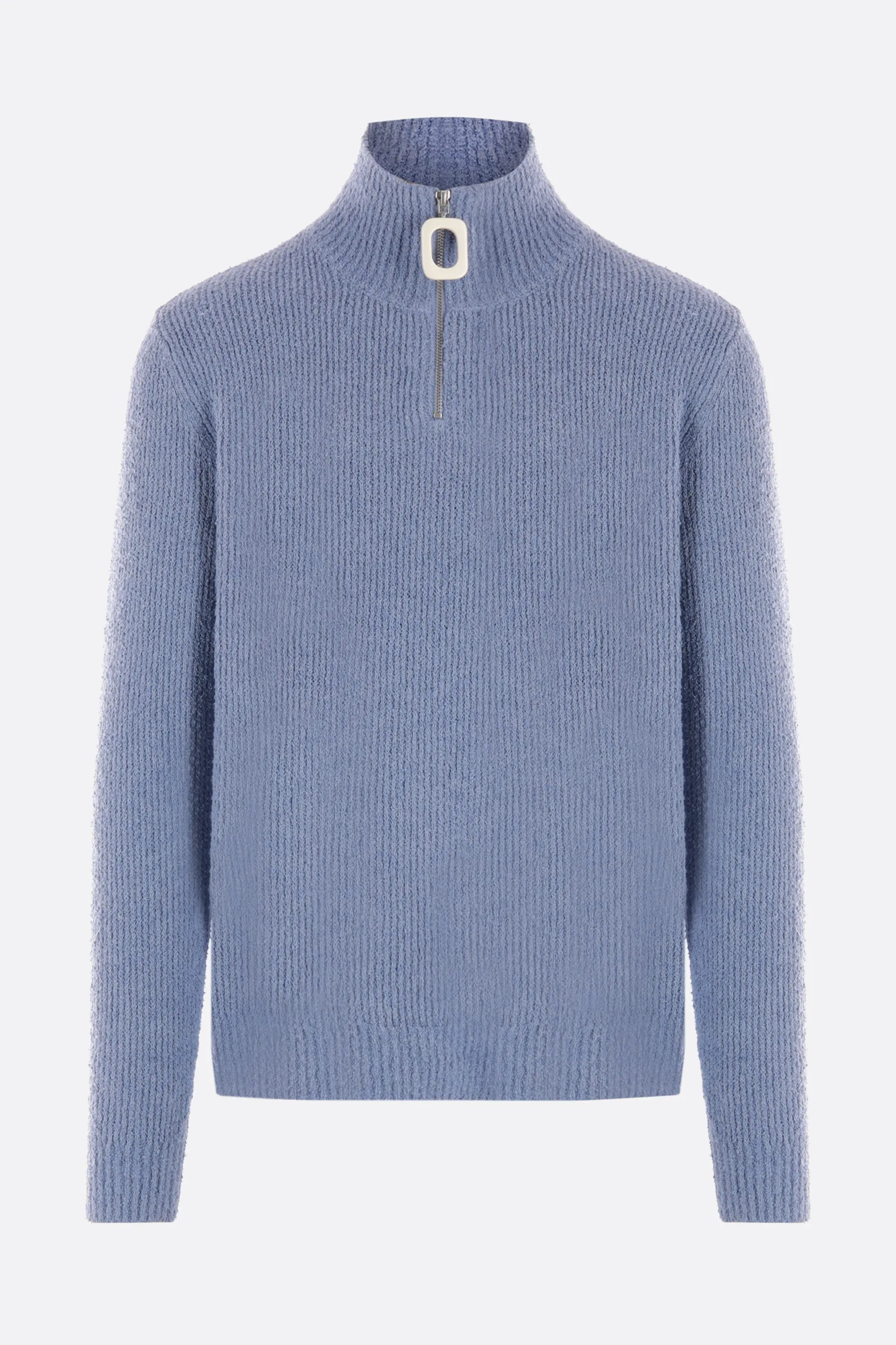 Henley Bouclé Half-Zip Sweater