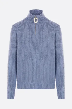 Henley Bouclé Half-Zip Sweater