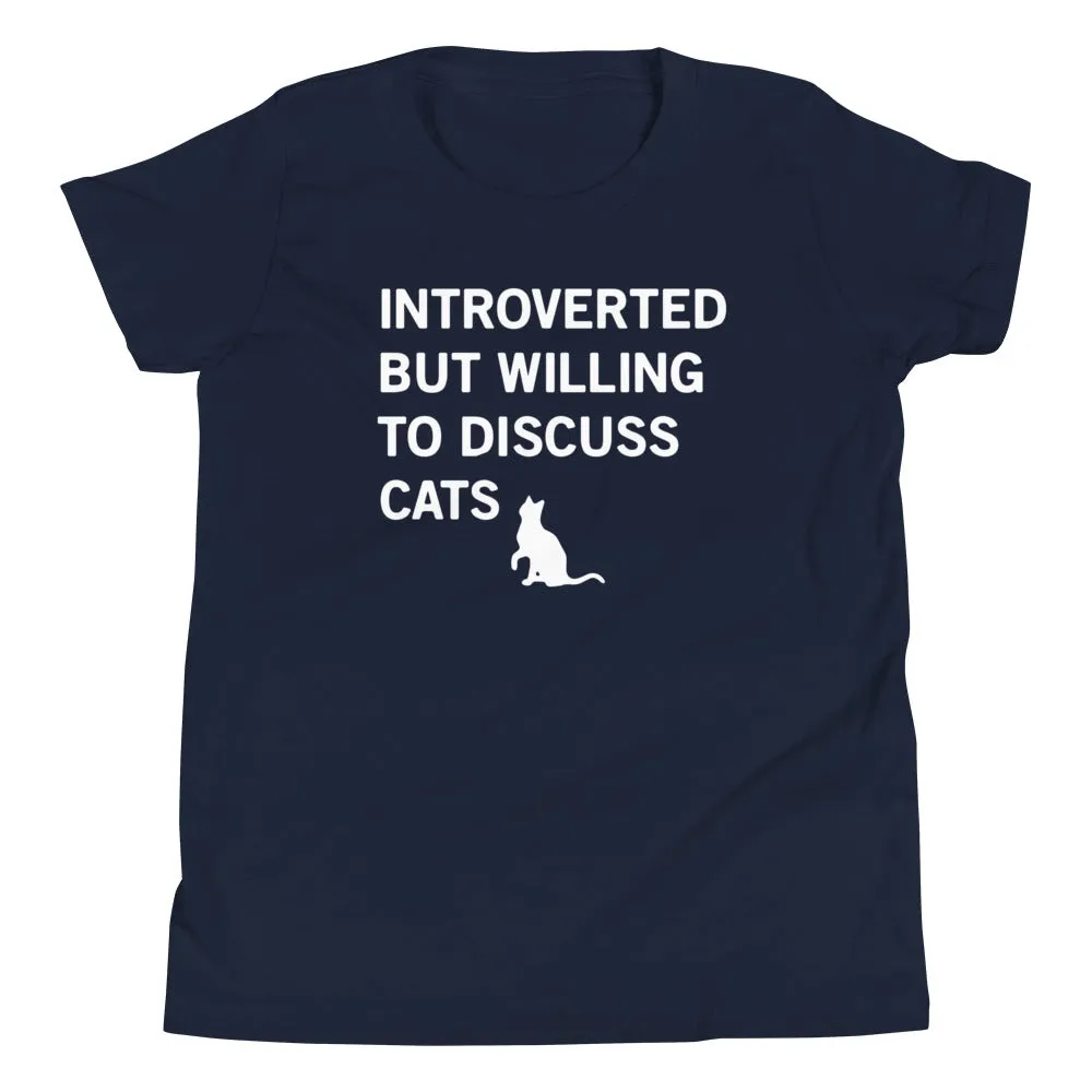 Introverted But Willing To Discuss Cats Kid's Youth Tee