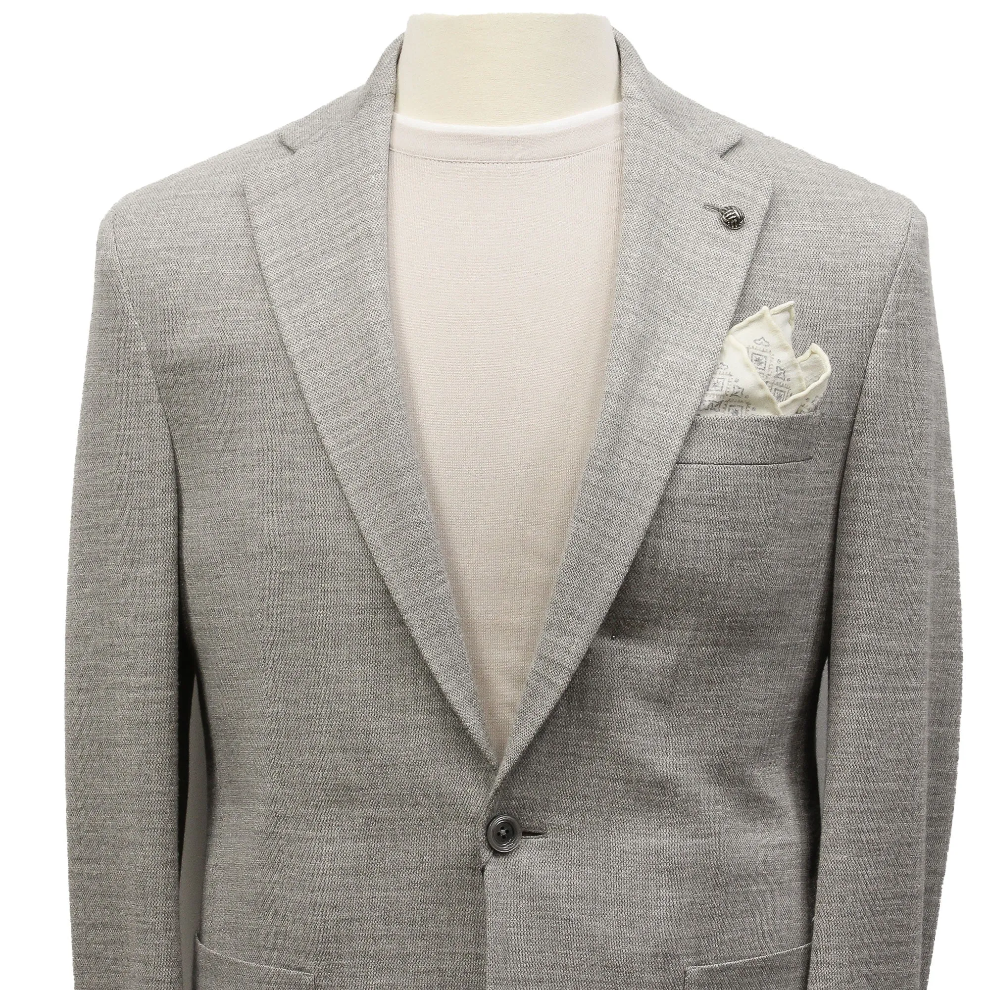 Light Gray Tonal Loro Piana Summertime Hartford Contemporary Fit Knit Sport Jacket - Jack Victor