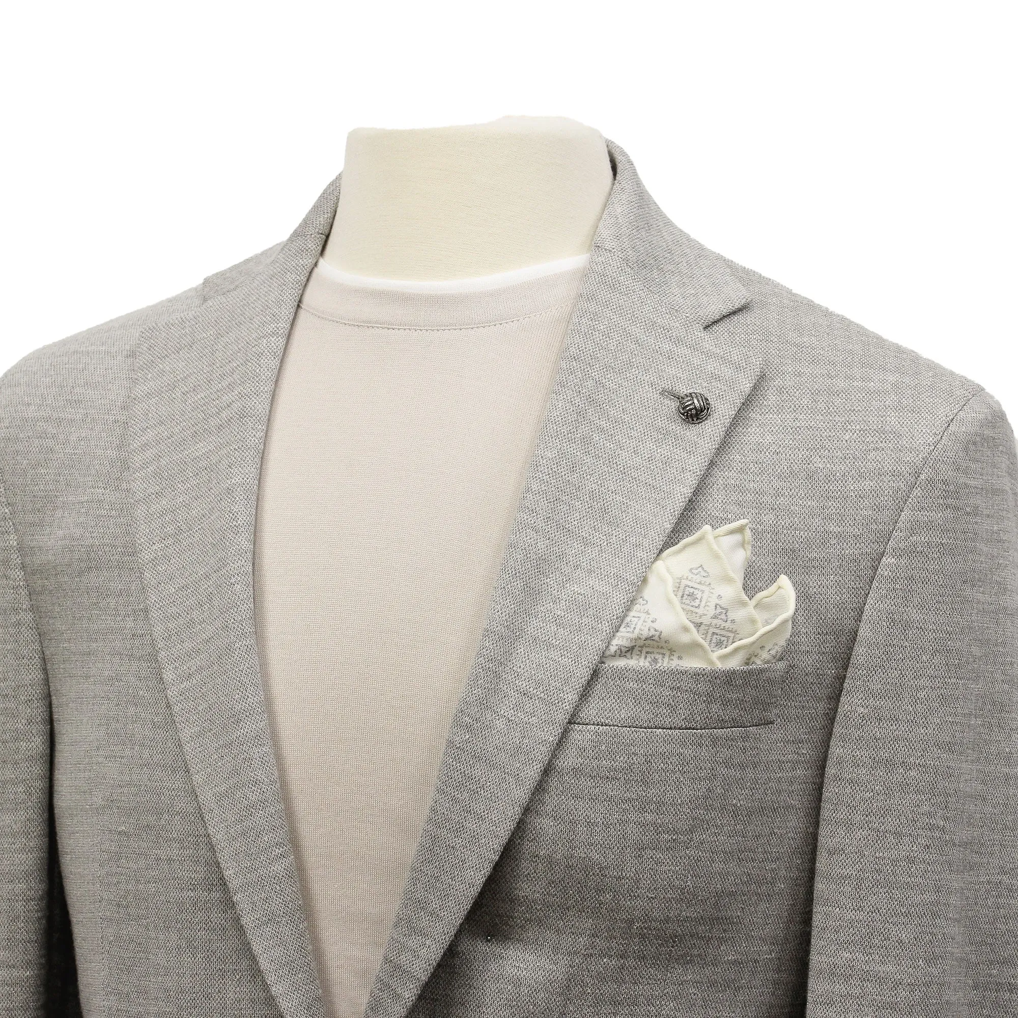 Light Gray Tonal Loro Piana Summertime Hartford Contemporary Fit Knit Sport Jacket - Jack Victor