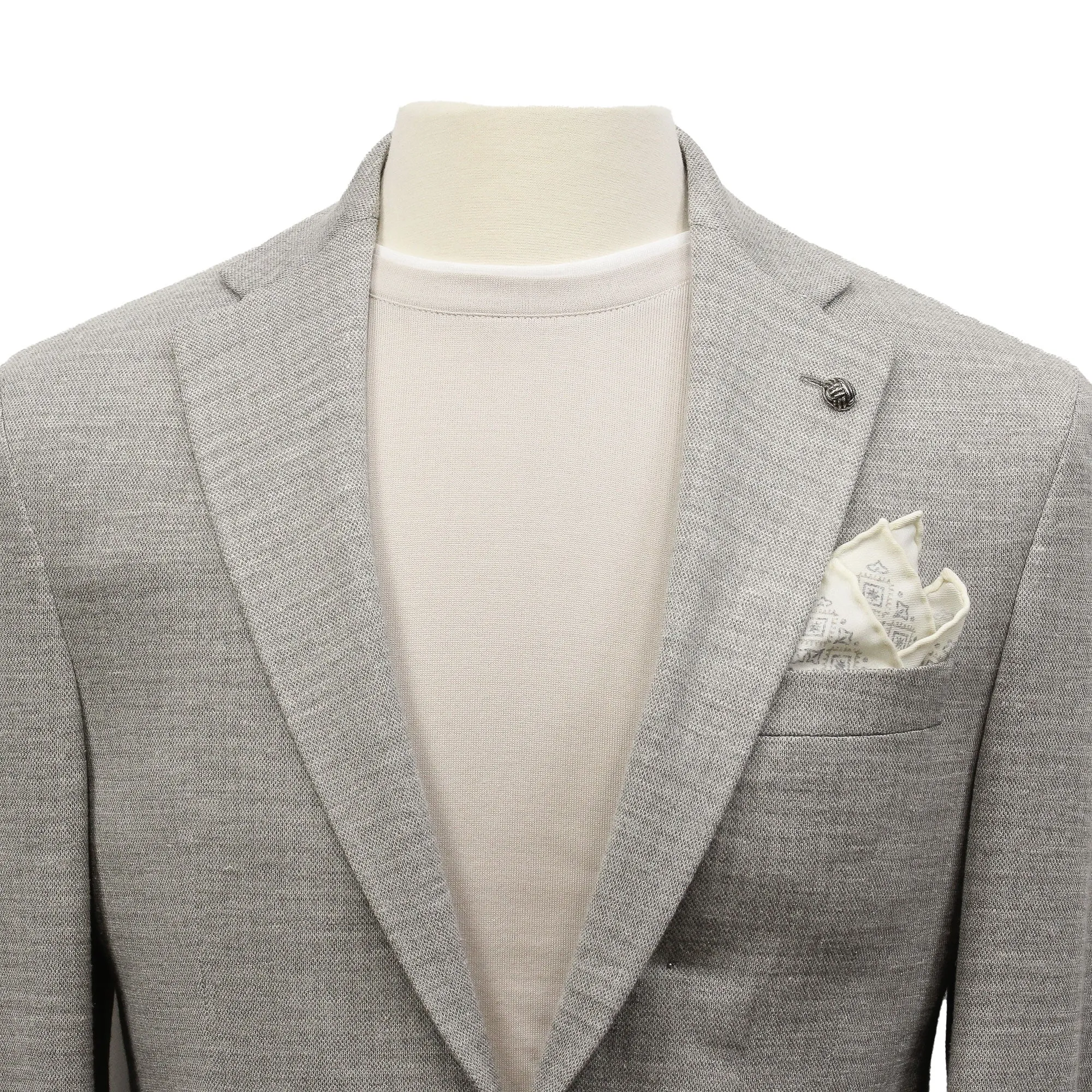 Light Gray Tonal Loro Piana Summertime Hartford Contemporary Fit Knit Sport Jacket - Jack Victor