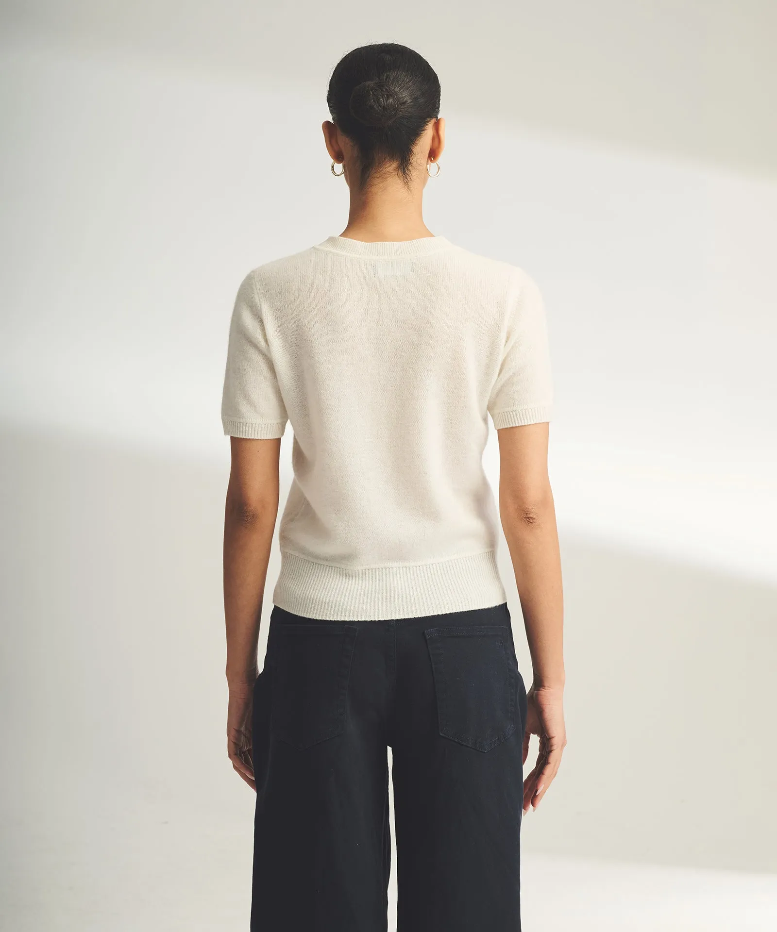 Lightweight Cashmere Short Sleeve Sweater