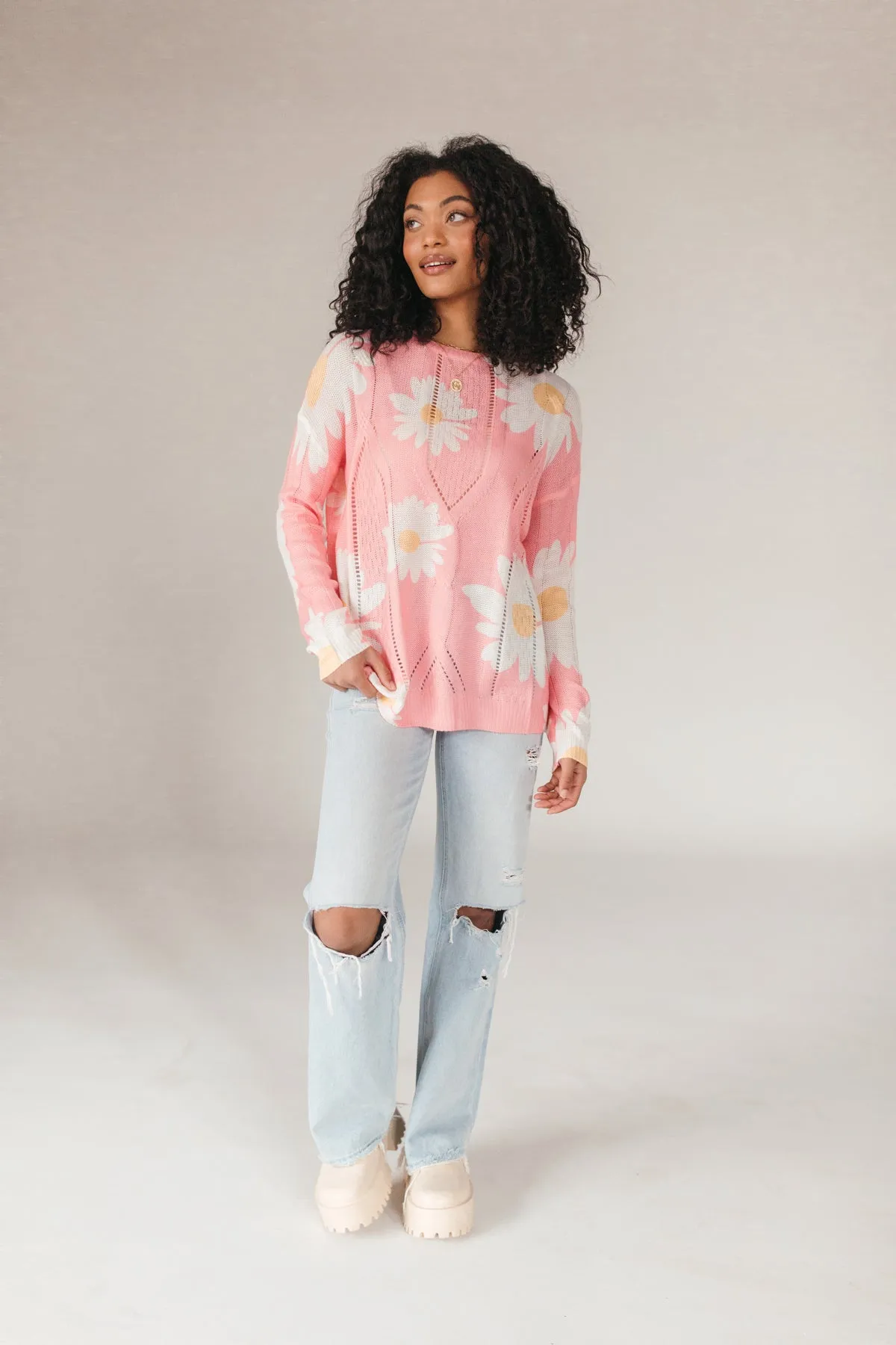 Lightweight Floral Sweater