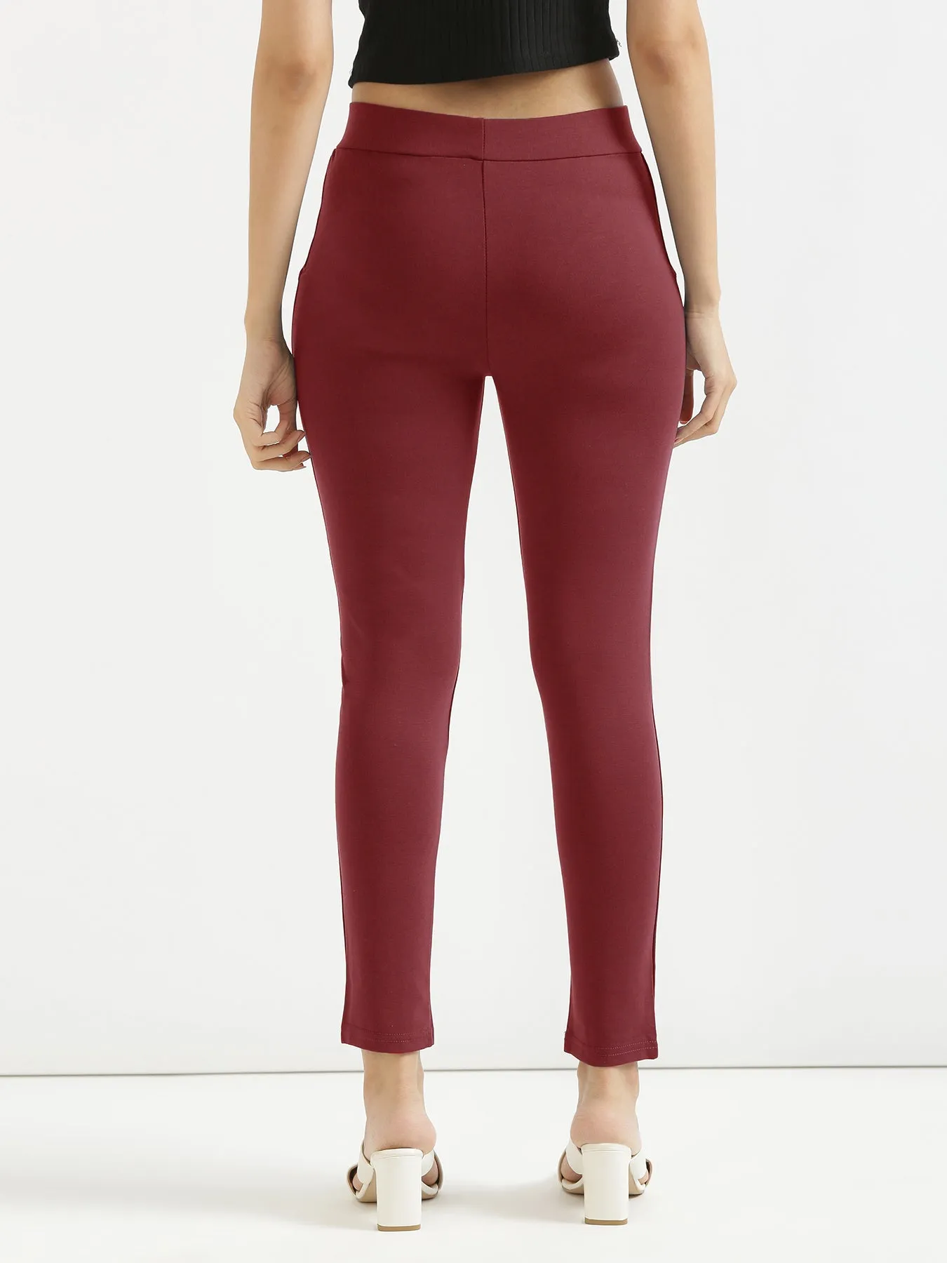 Maroon 4-Way Stretchable Pants