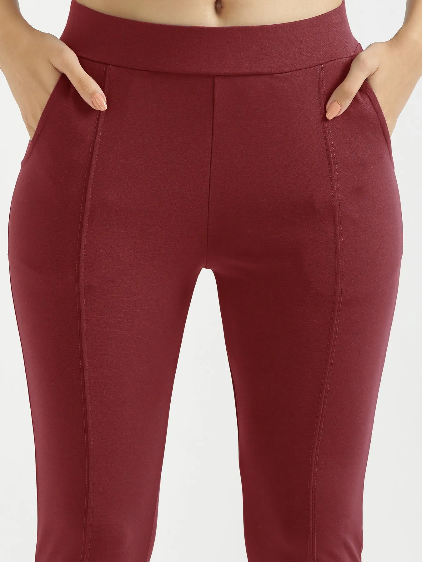 Maroon 4-Way Stretchable Pants