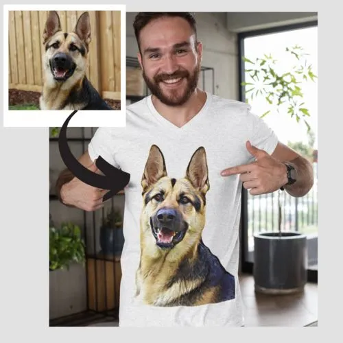 Mens Custom Dog Photo T-Shirt