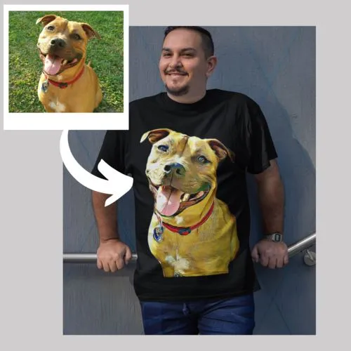 Mens Custom Dog Photo T-Shirt