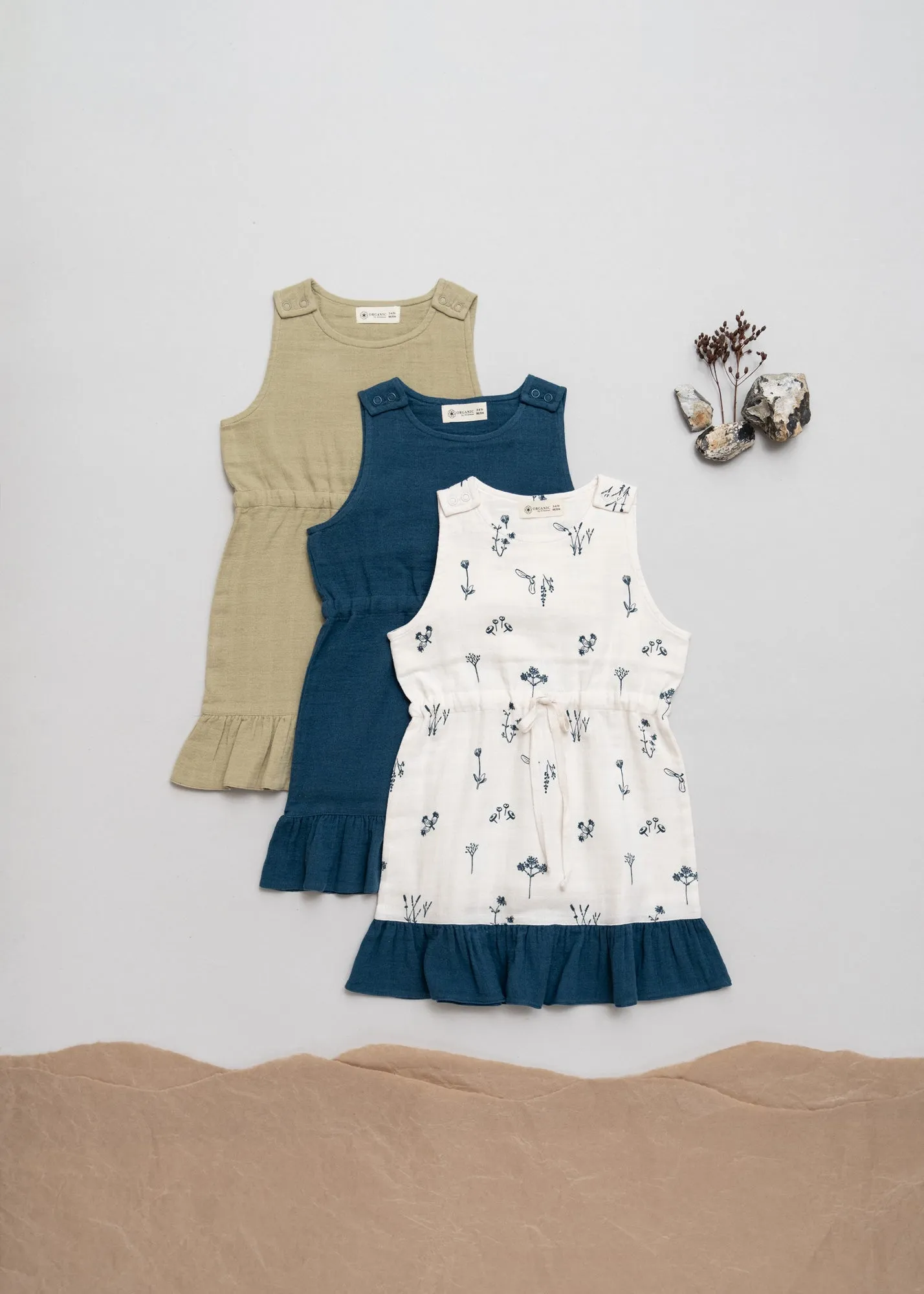 Muslin Jumper Dress Drawstring Plants Delight