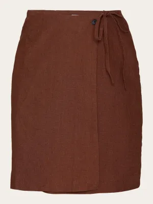 Natural linen wrap skirt - Tiramisu