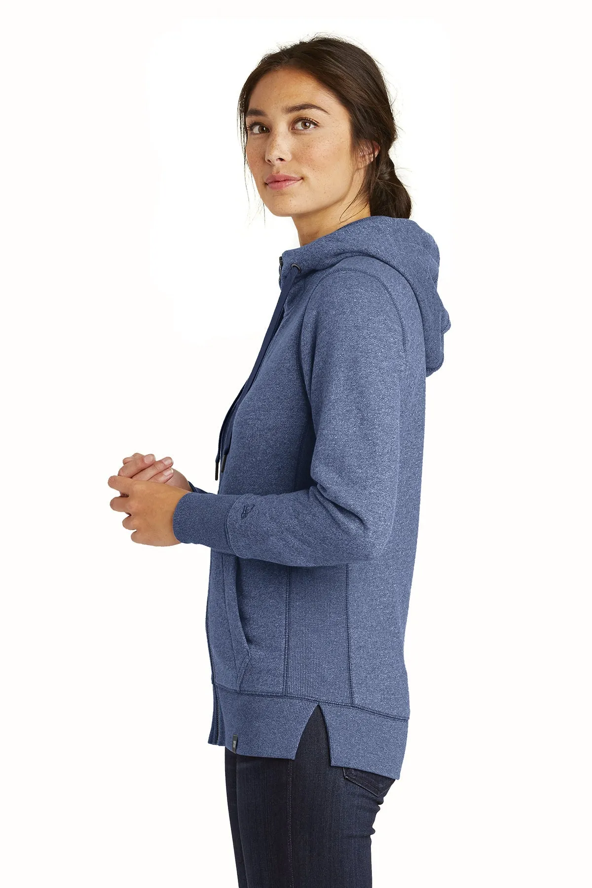 New Era Ladies French Terry Custom Zip Hoodies, Dark Royal Twist