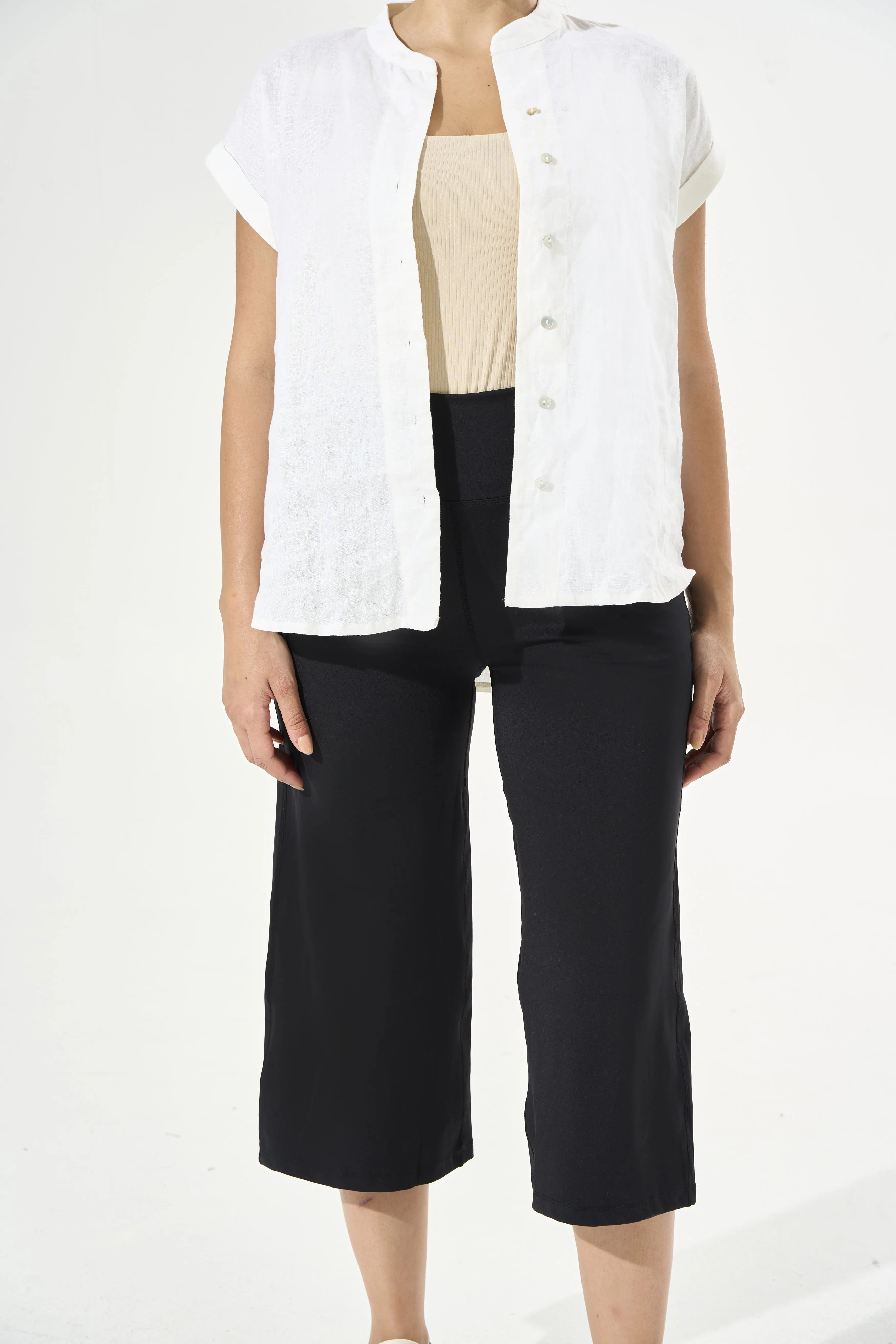 [Petite Collection] Cooling & Buttery Soft Lush Cropped Pants With Stretchable Waistband & Pockets