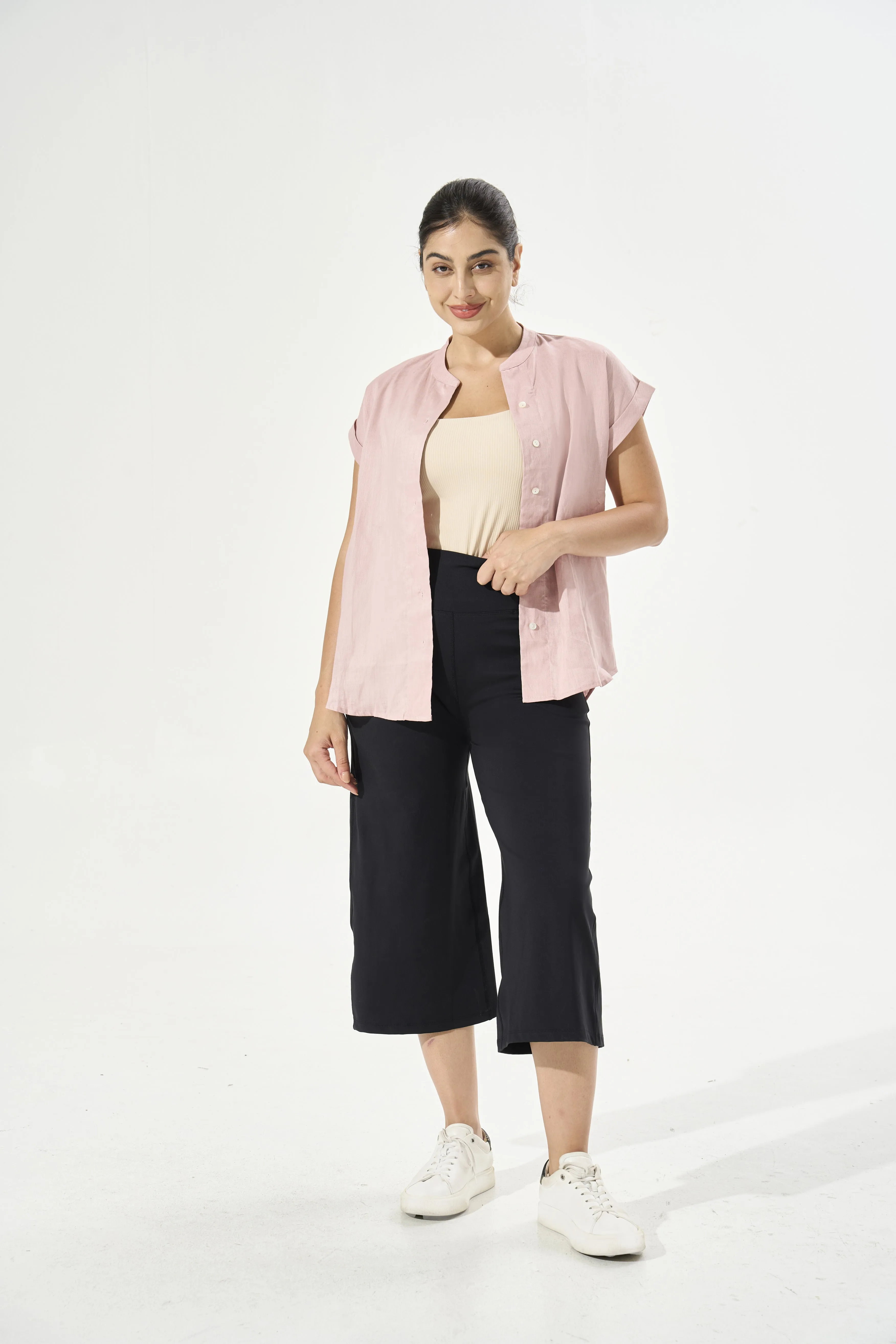 [Petite Collection] Cooling & Buttery Soft Lush Cropped Pants With Stretchable Waistband & Pockets